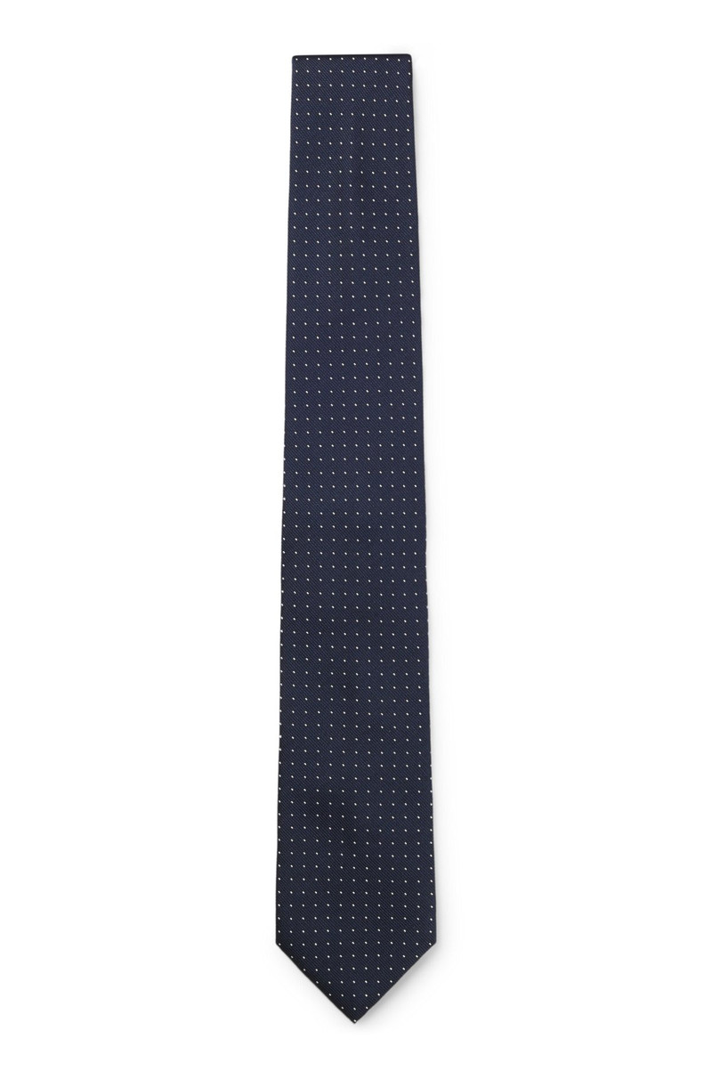 SILK-BLEND TIE WITH JACQUARD-WOVEN DOT MOTIF 1