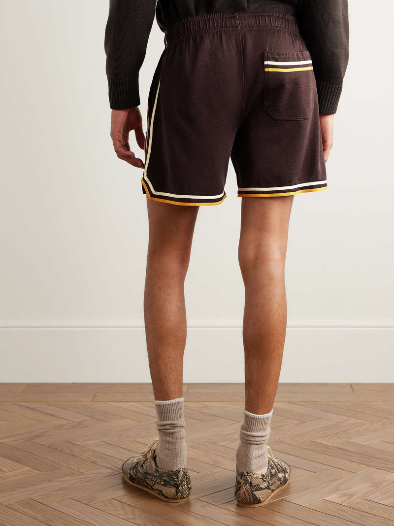 Bobcat Appliquéd Striped Jersey Shorts 4