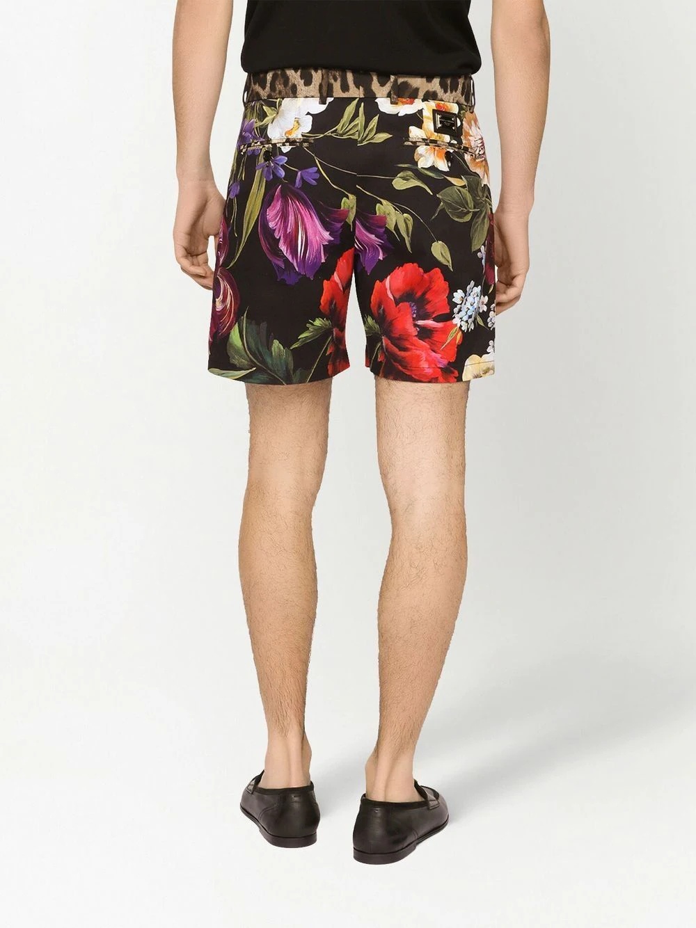 multi-print tailored shorts - 4