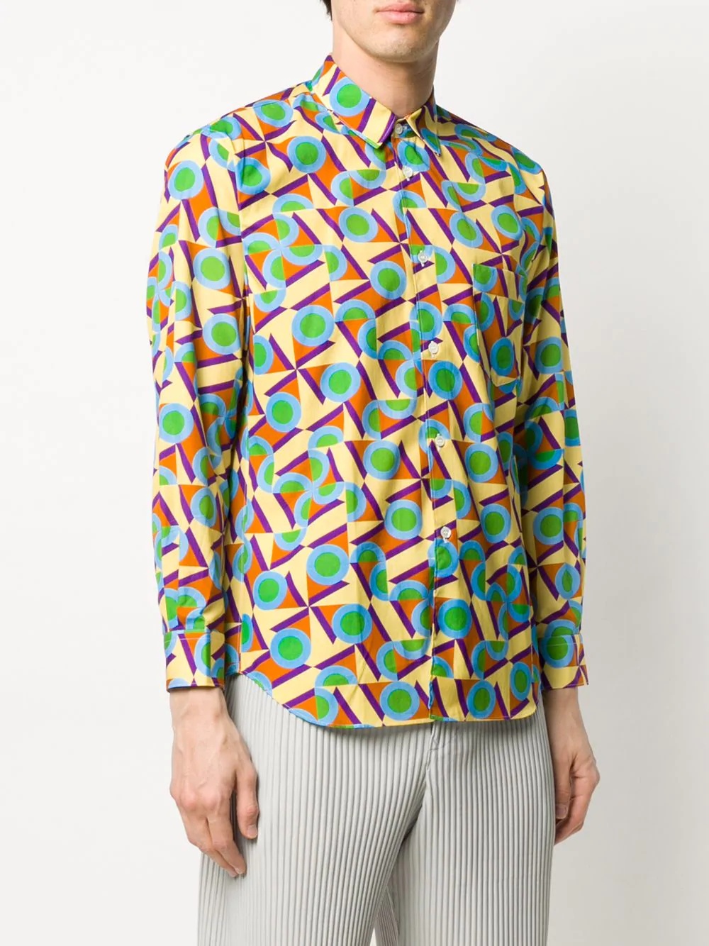 geometric print shirt - 3