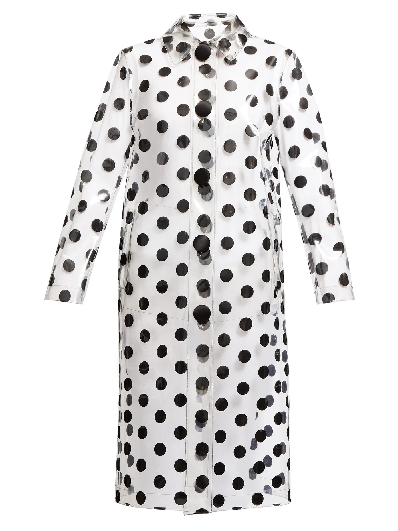 Polka-dot PVC single-breasted coat - 1