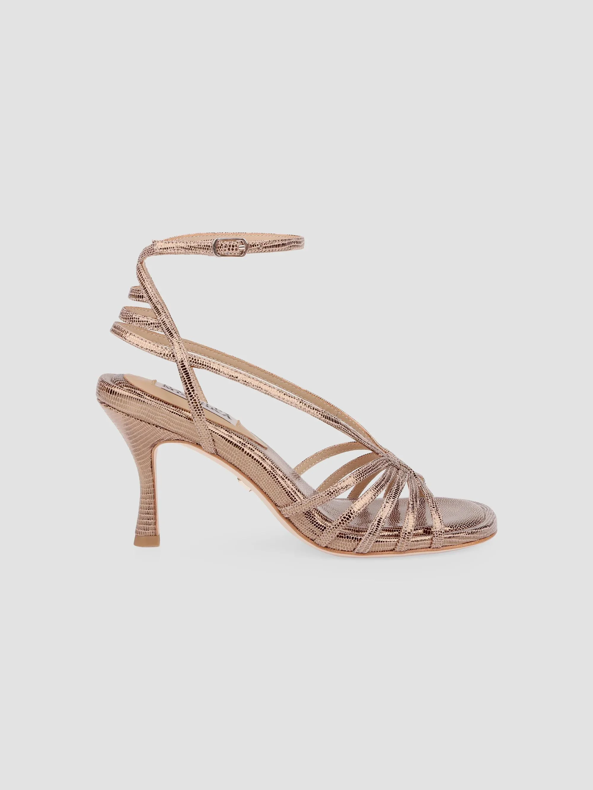 Women's Russel II 80MM Leather Sandals - Bronze Lizard - 1