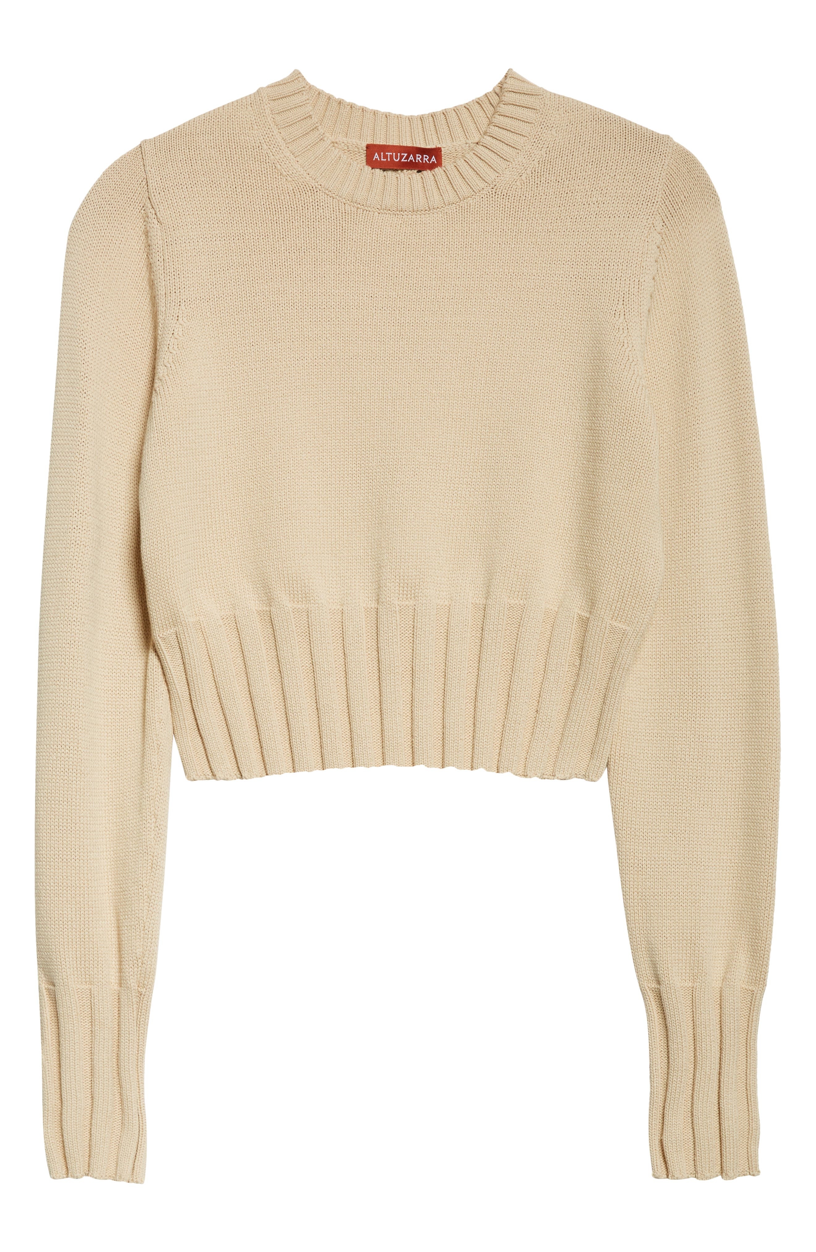 Altuzarra Livvy Crop Sweater in Antique Pearl at Nordstrom - 6