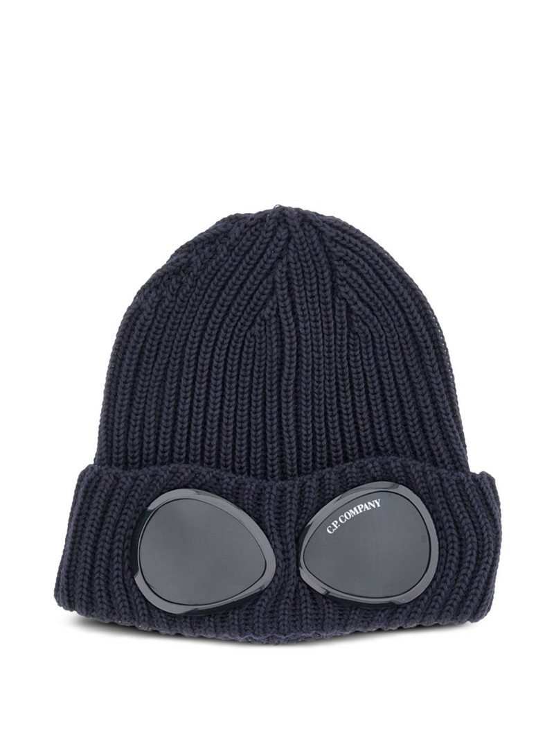 Goggle-detail ribbed beanie 1