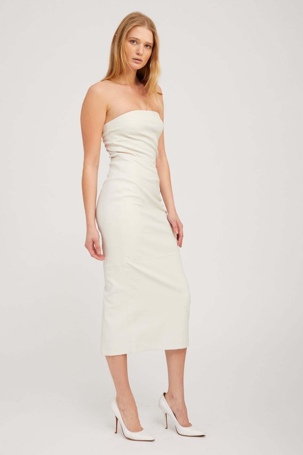 SHELL LEATHER TUBE DRESS - 4