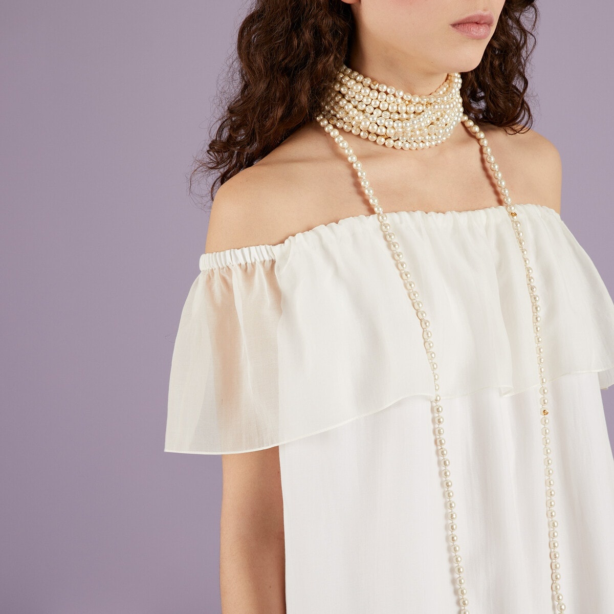 Silk cotton chiffon mini dress - 3
