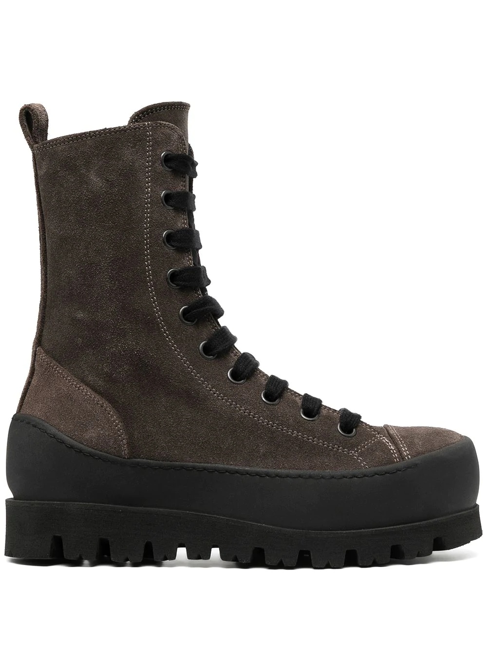 ridged sole lace-up boots - 1