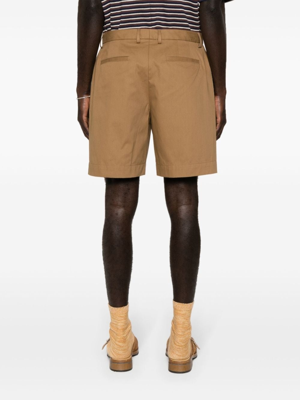 pleated cotton bermuda shorts - 4