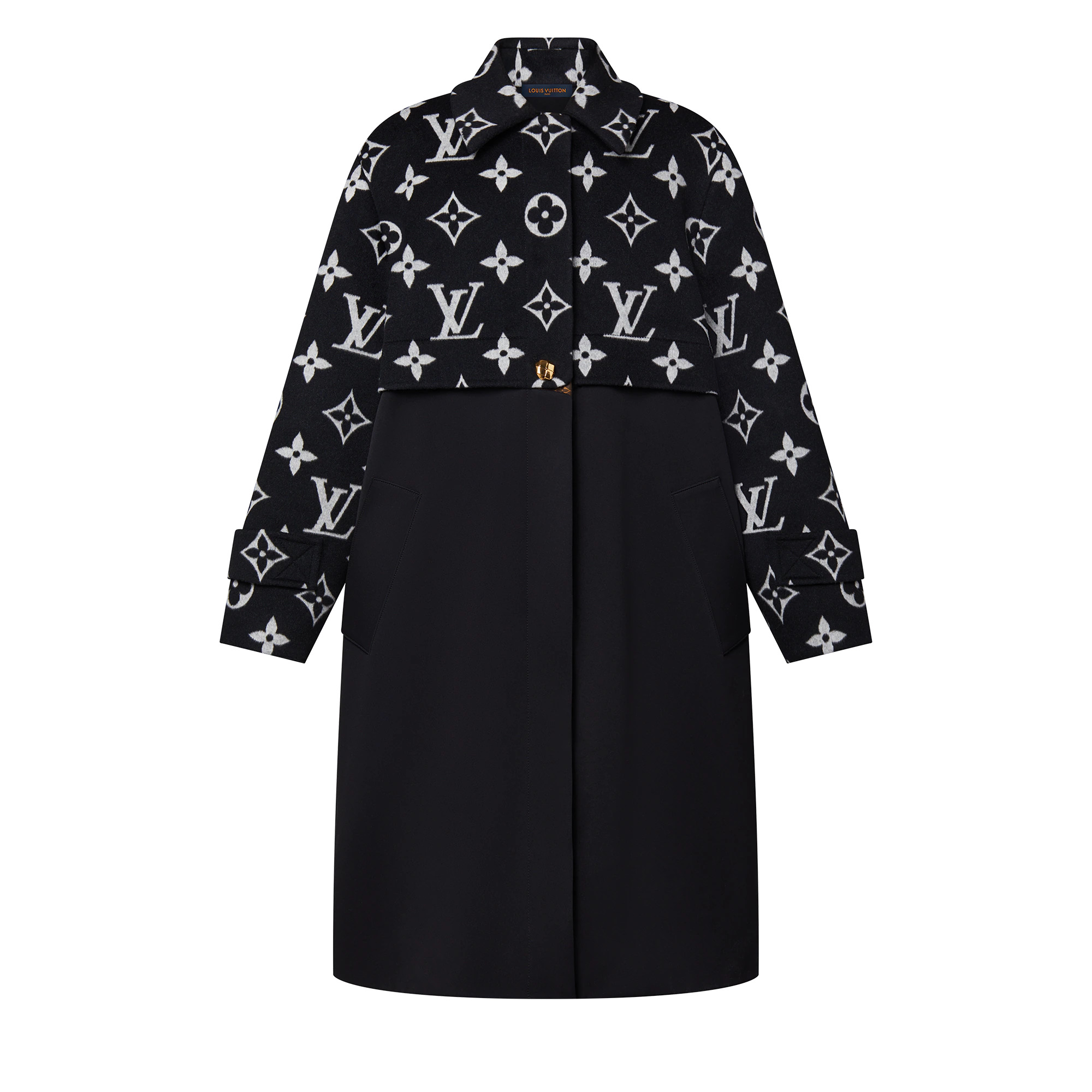 Oversized Monogram Accent Coat - 1