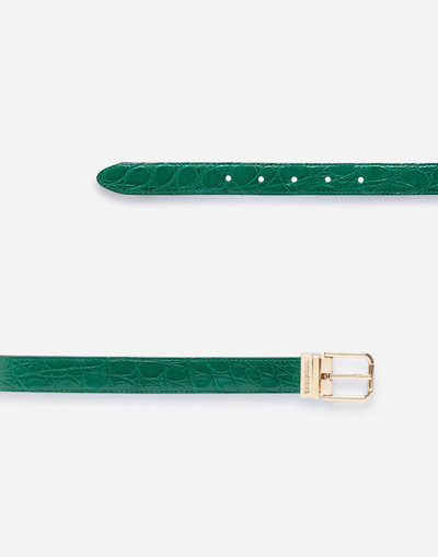 Dolce & Gabbana Crocodile flank leather belt outlook