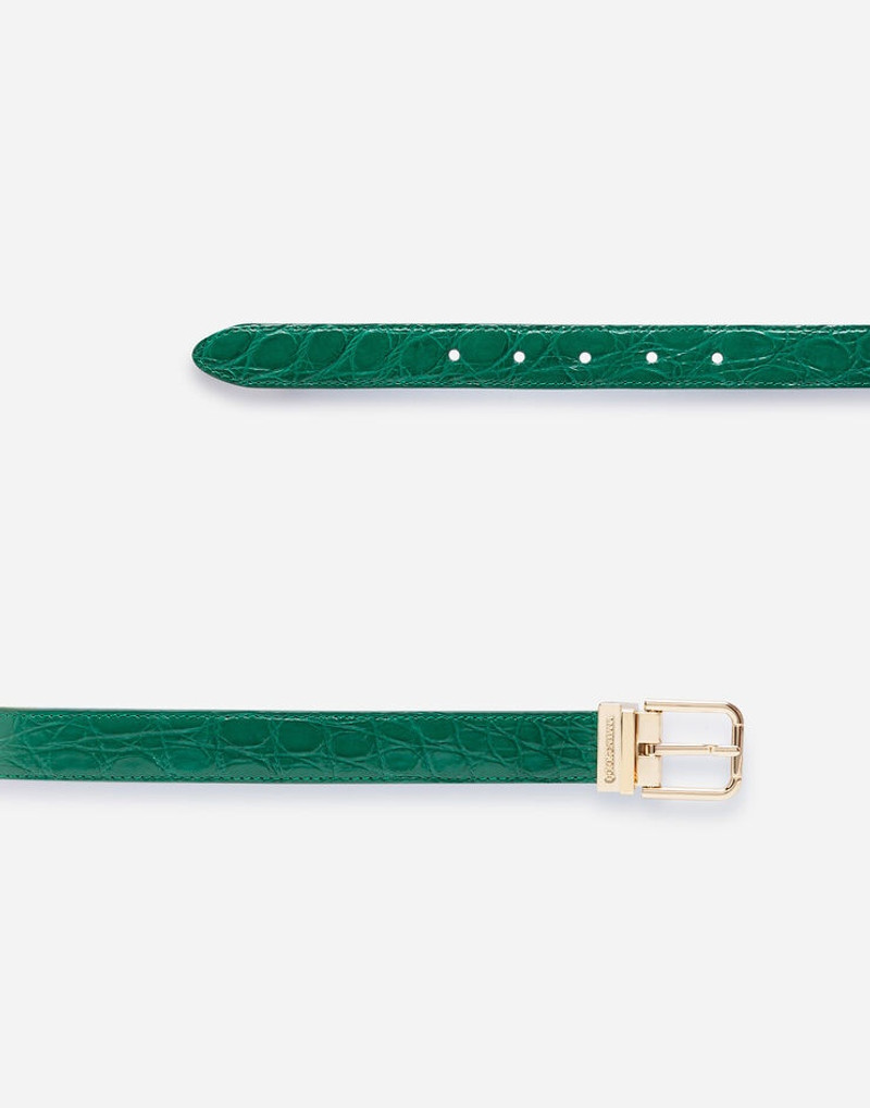 Dolce & Gabbana Crocodile flank leather belt outlook