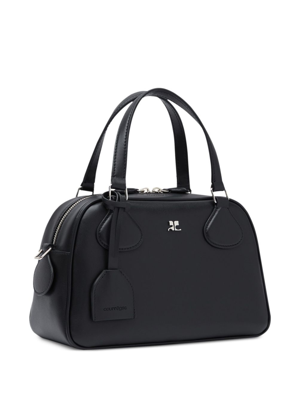 logo plaque leather bowling bag - 4