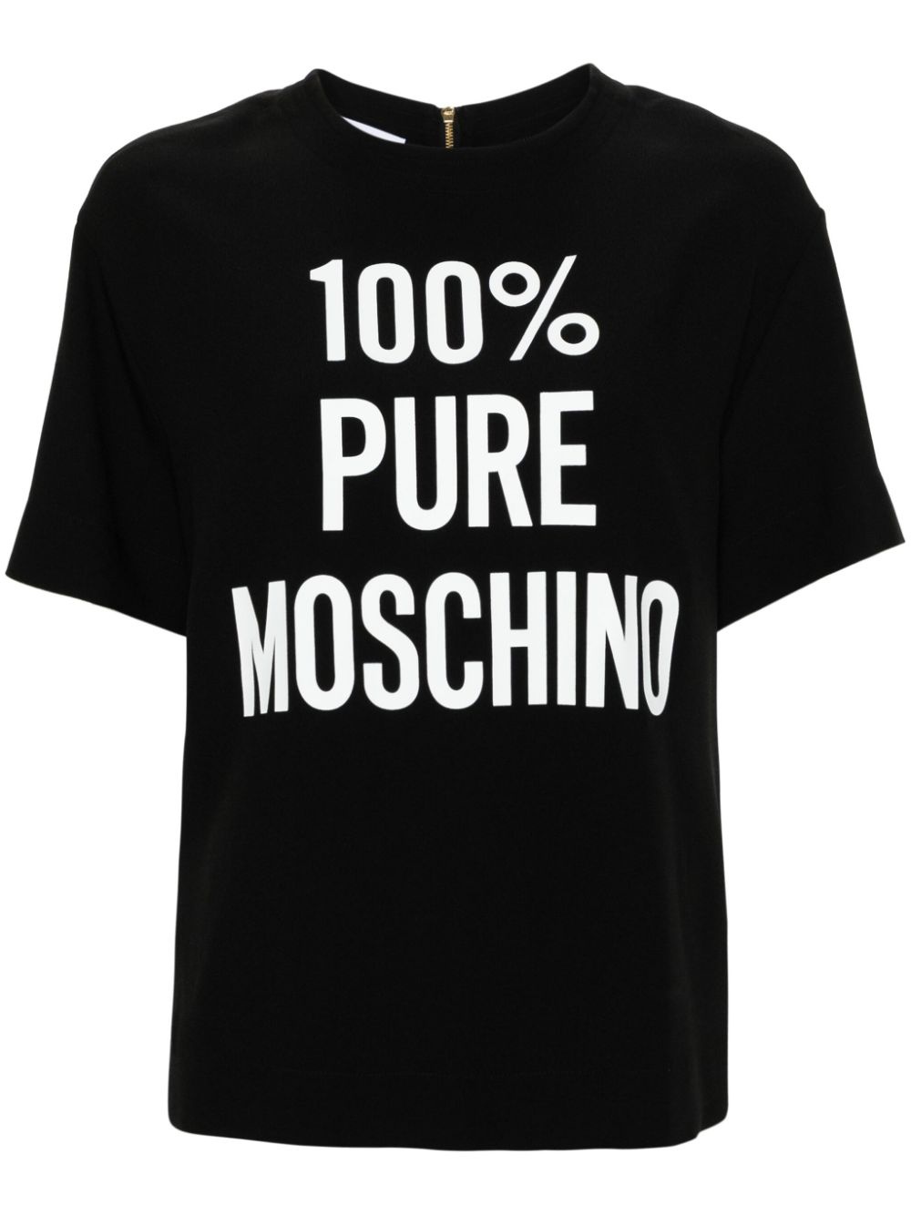 slogan-print crepe T-shirt - 1