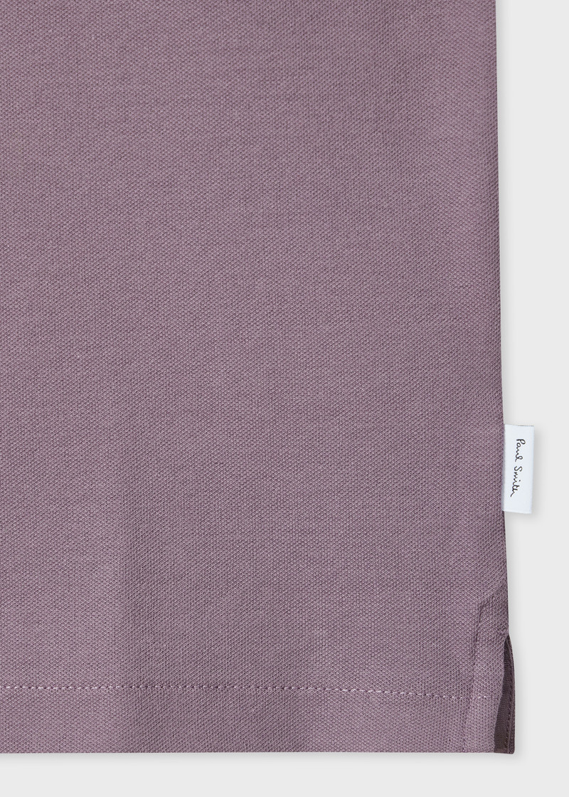 Washed Mauve Contrast Tipping Zip Polo Shirt 3