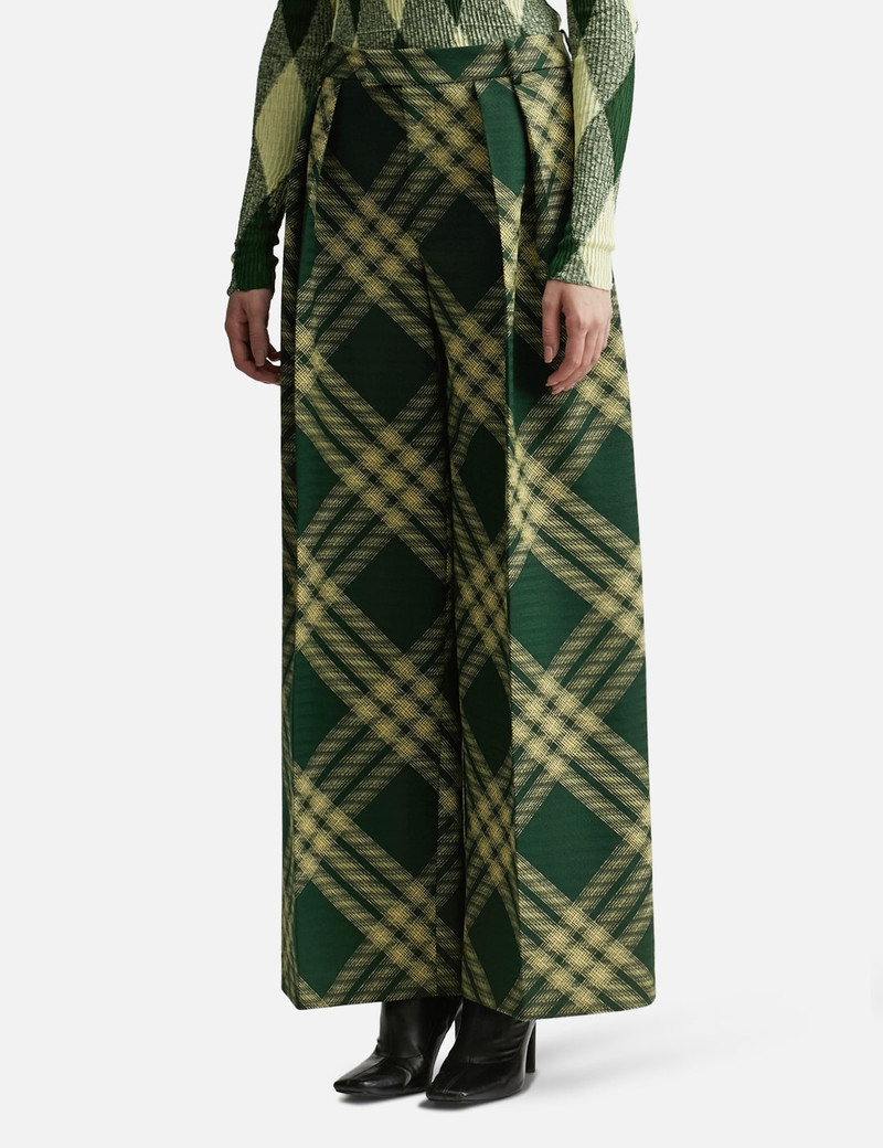 Burberry PLEATED CHECK WOOL TROUSERS outlook