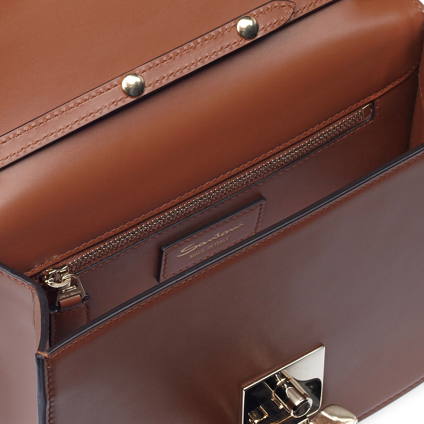 Brown leather crossbody bag - 3