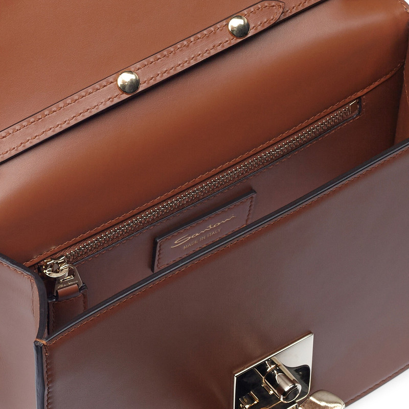 Brown leather crossbody bag 3