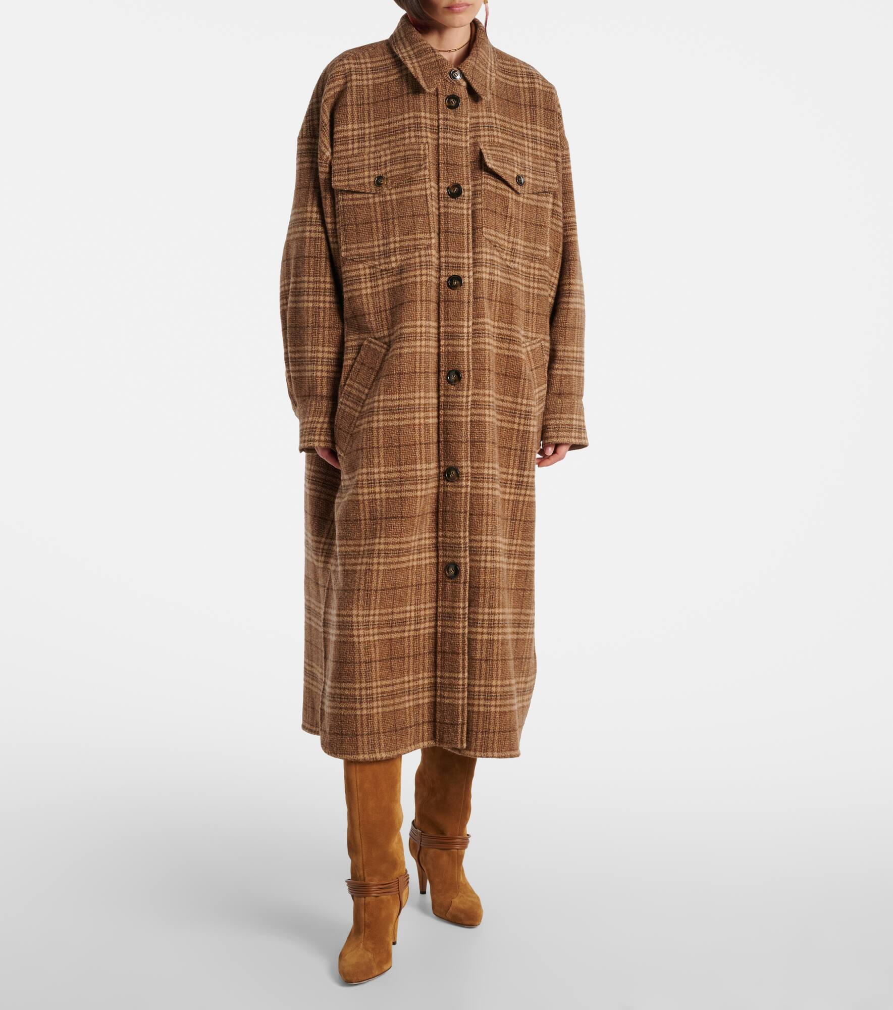 Gislene checked virgin wool coat - 6