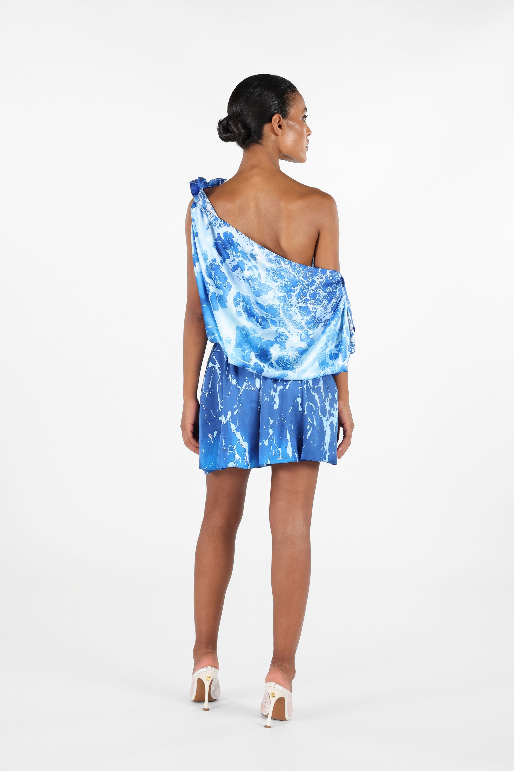 One-Shoulder Stretto di Messina Dress - 4
