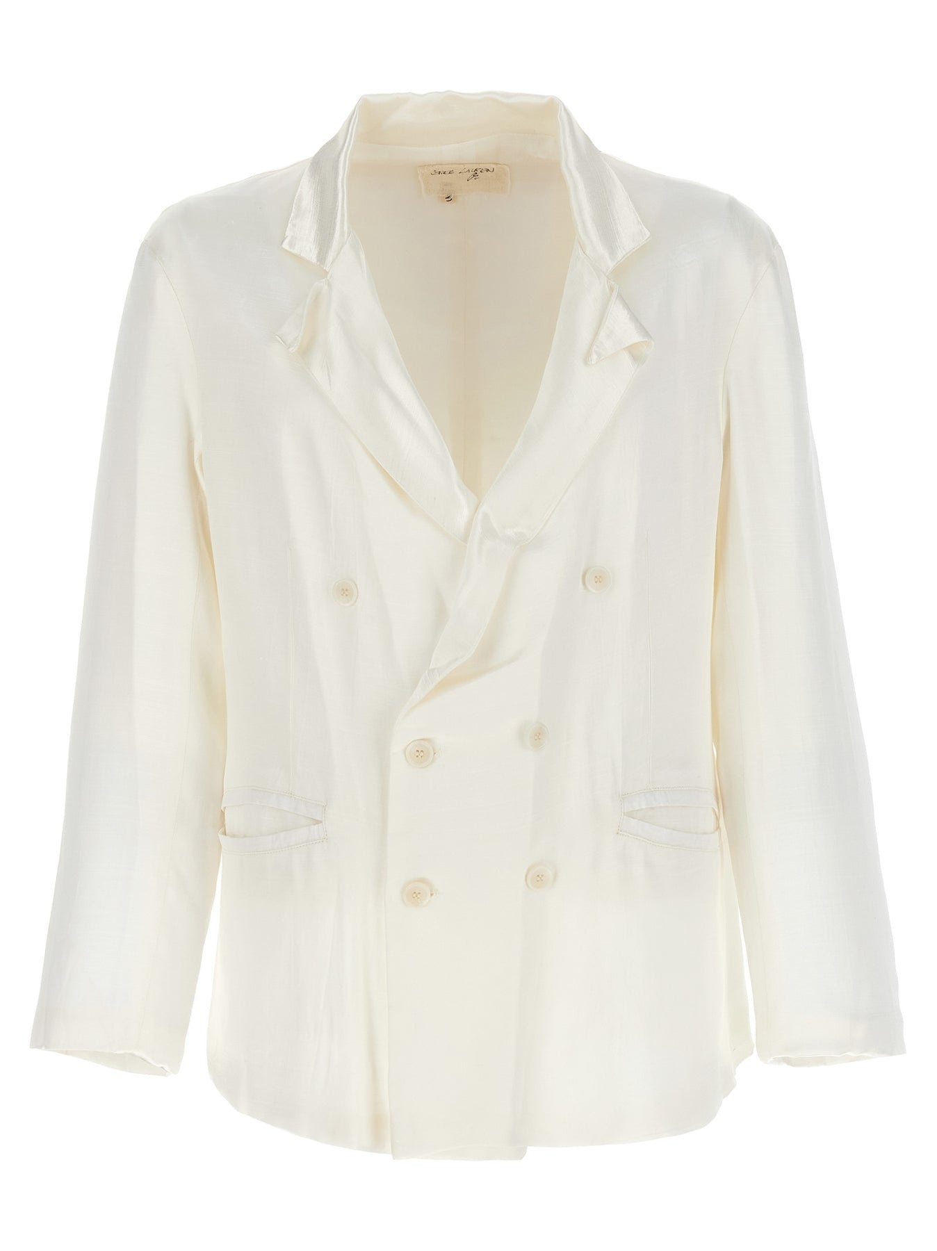 Double Breast Blazer Jacket Jackets White - 1