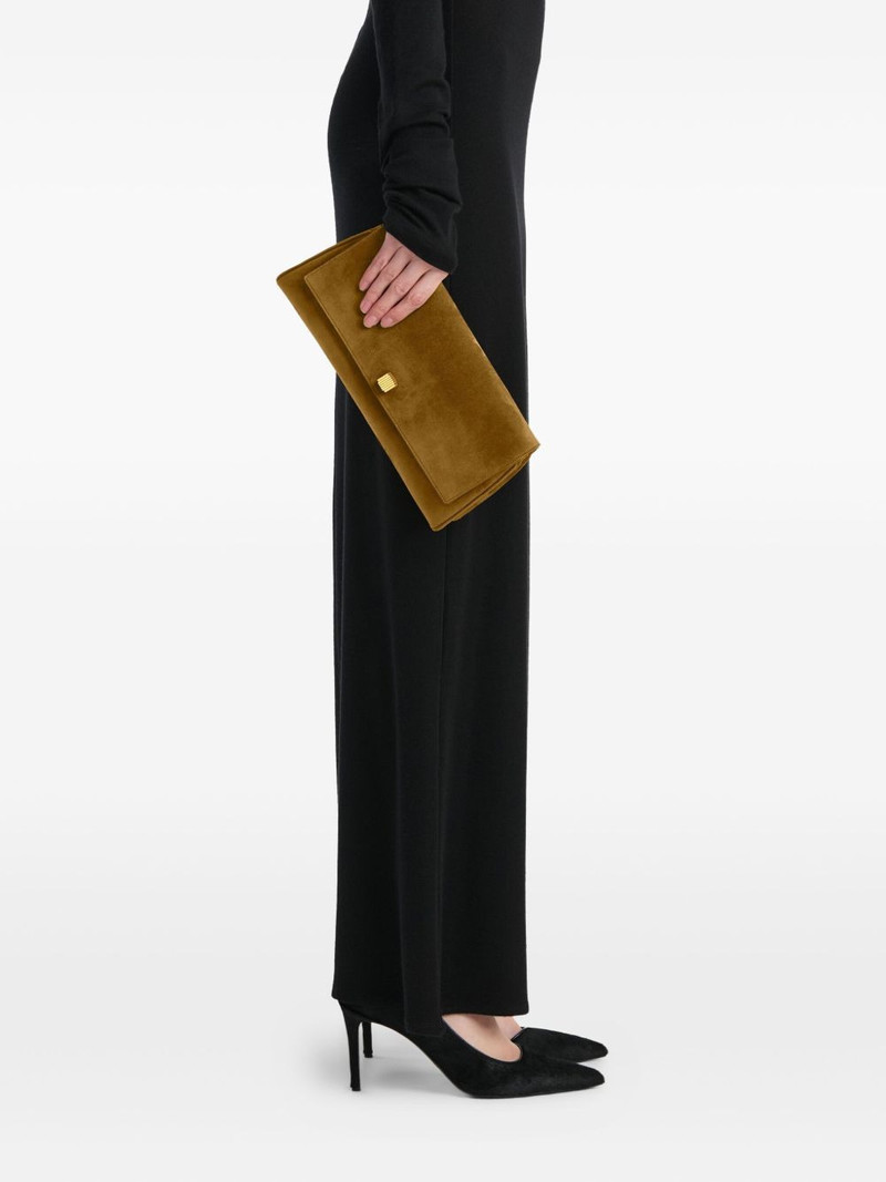 KHAITE flap leather clutch bag outlook