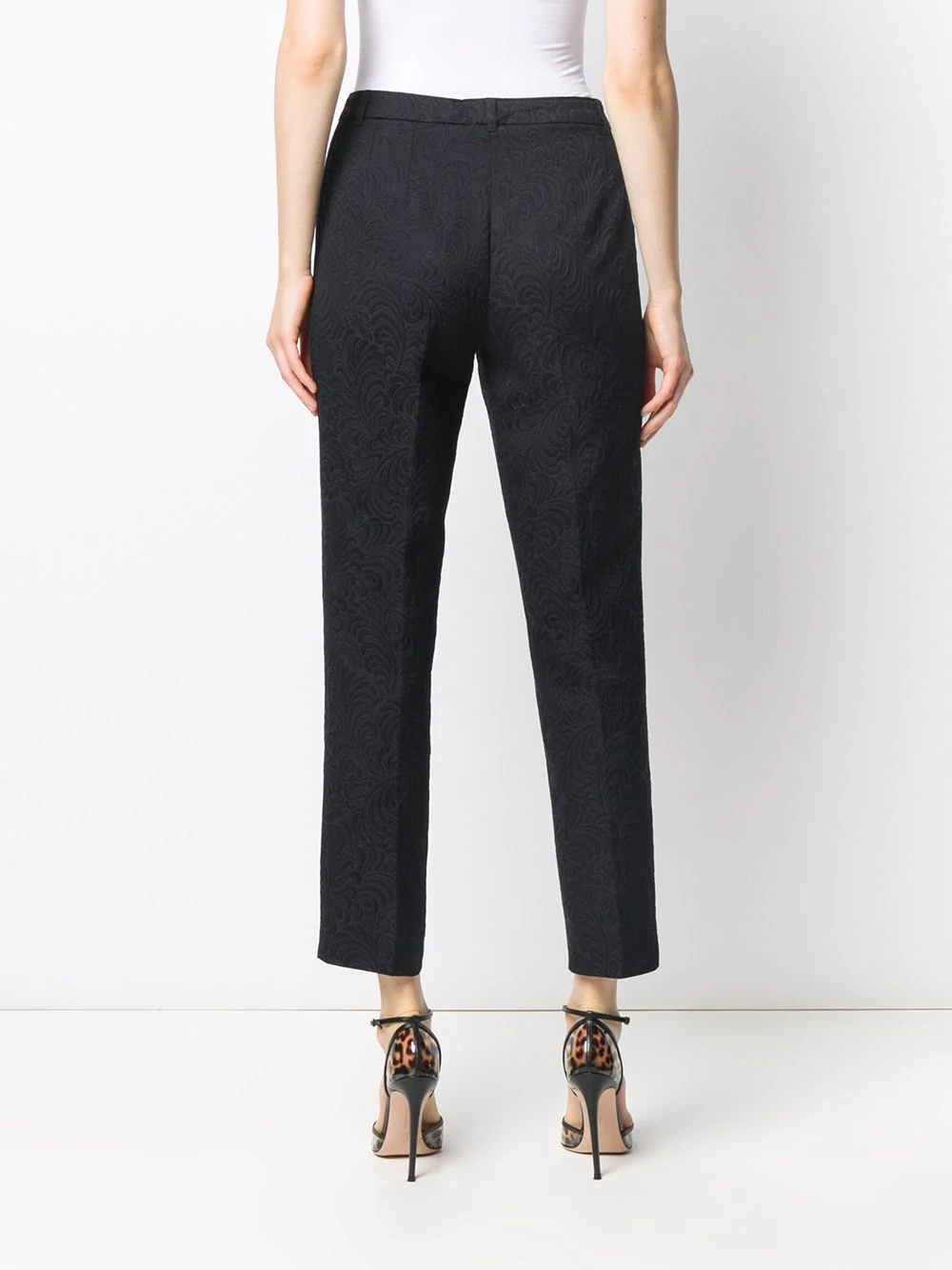 cropped jacquard trousers - 4