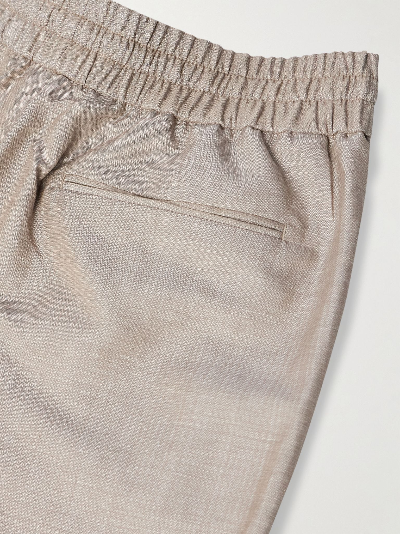 Straight-Leg Wool, Linen and Silk-Blend Suit Trousers Neutral - 5