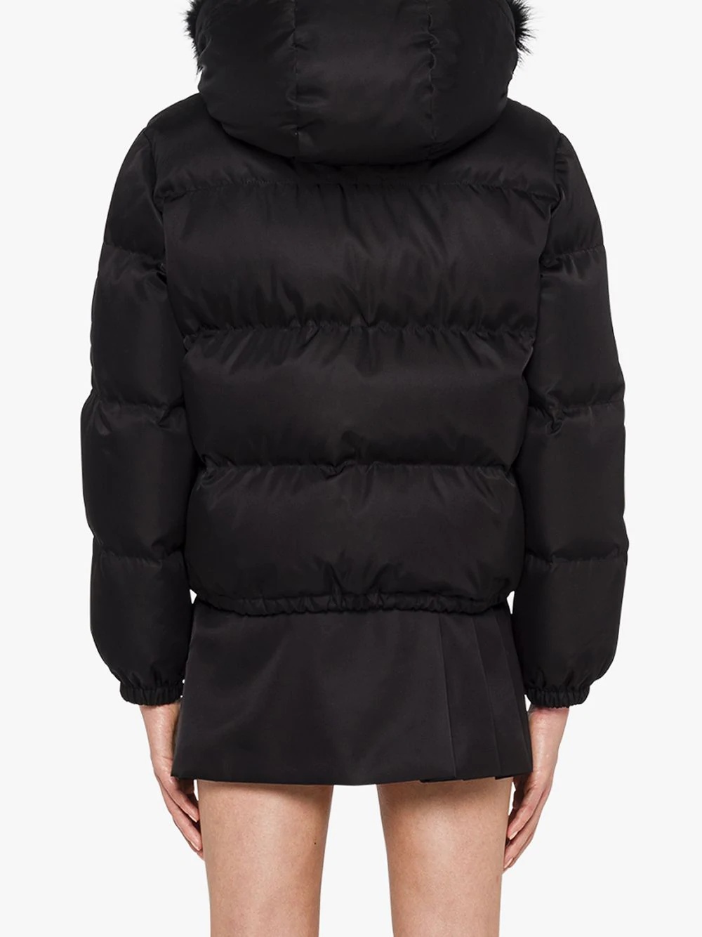 padded parka jacket with enamel triangle logo - 4