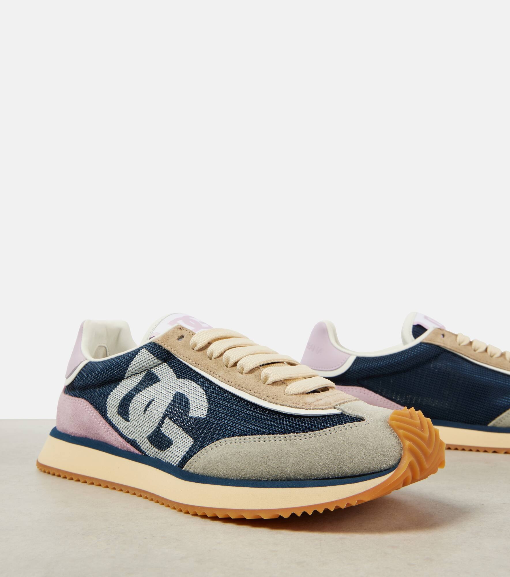 Logo suede sneakers - 6