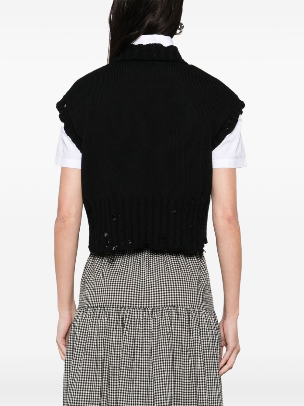 distressed-effect vest - 4