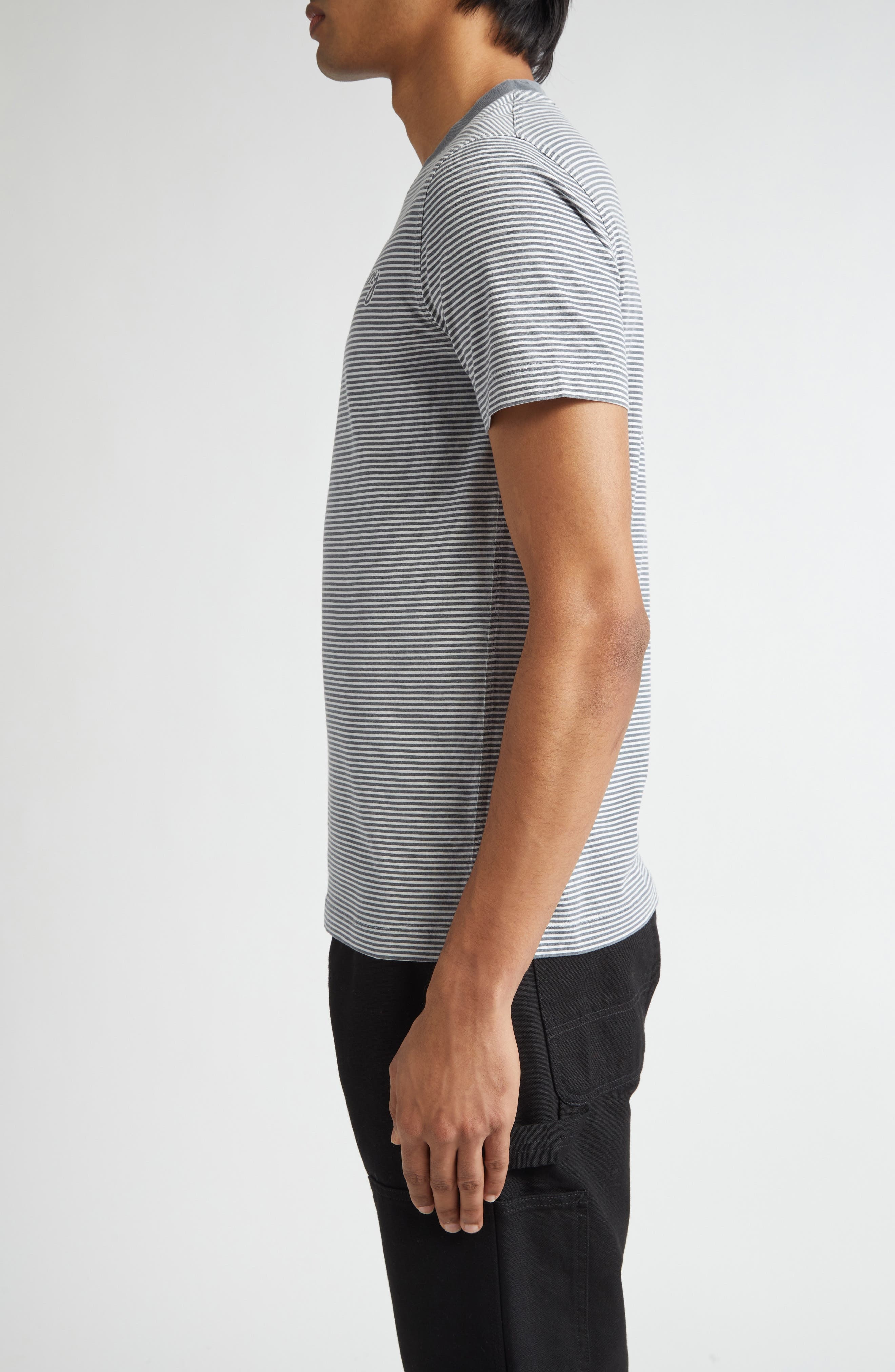 burberry Stripe Chest Logo T-Shirt in Magnet at Nordstrom - 3