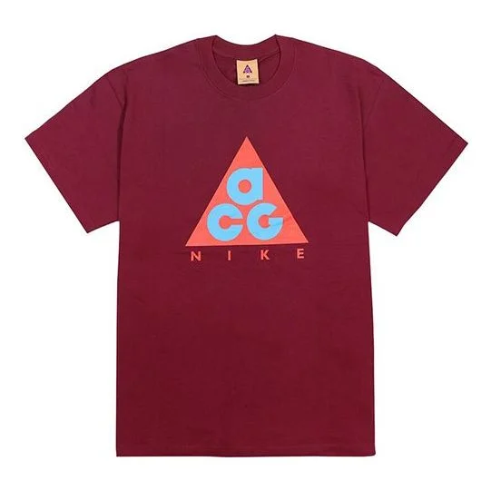 Nike ACG Series Classic Logo Printing Casual Short Sleeve Red Dark red CV1533-638 - 1
