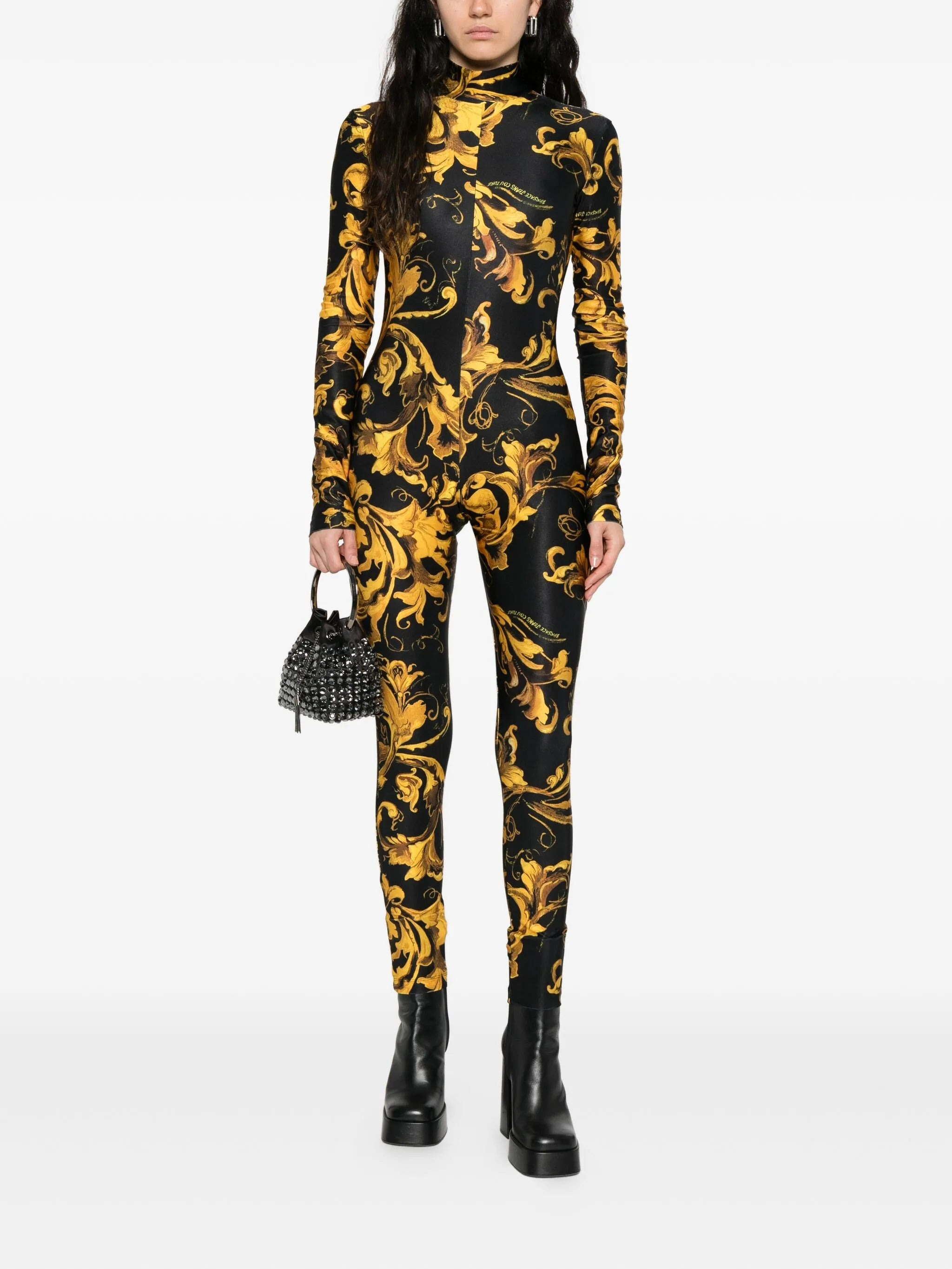 Versace Jeans Couture Baroque-print High-neck Jumpsuit - 3