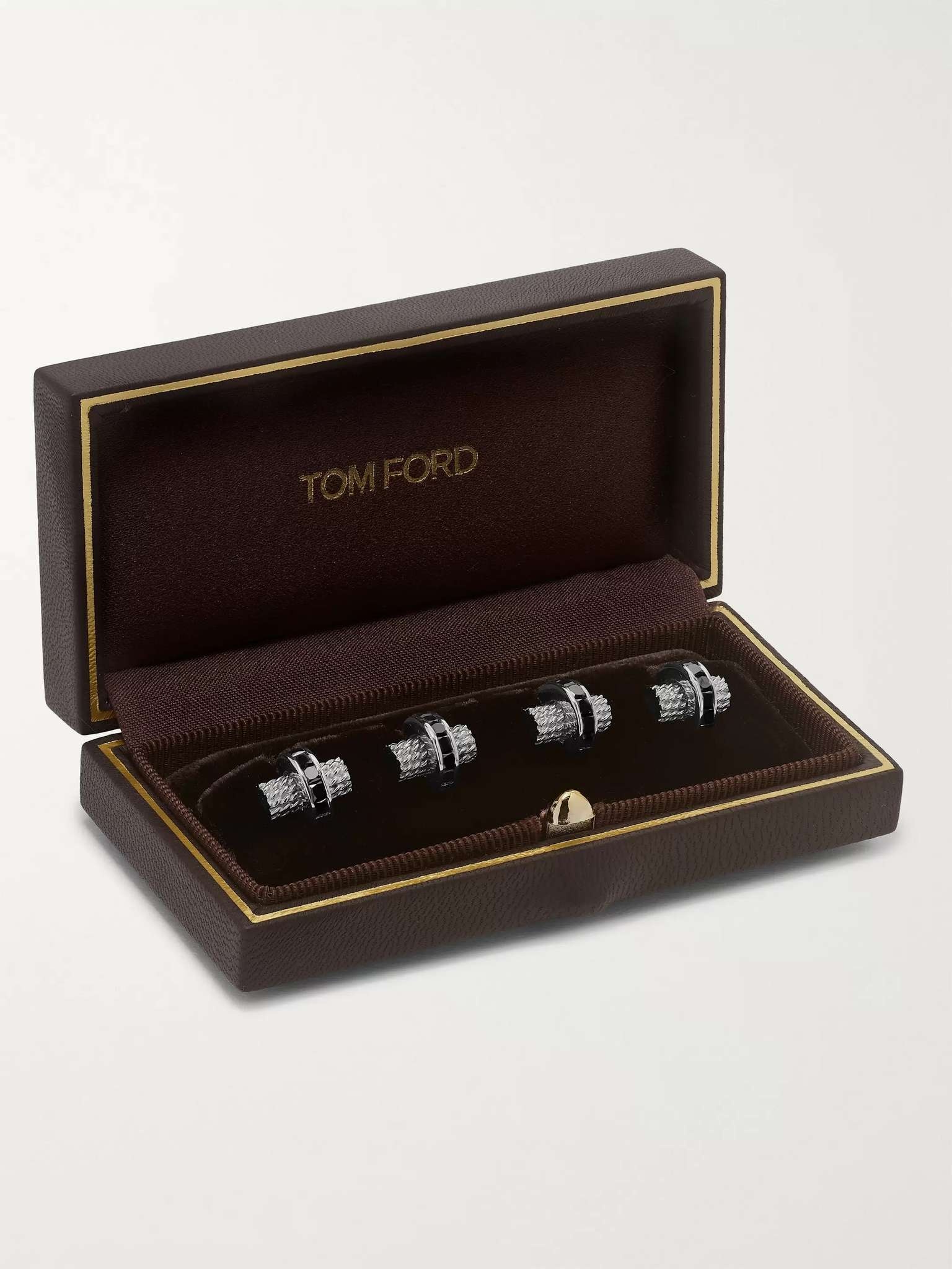 18-Karat White Gold Diamond Shirt Studs - 6