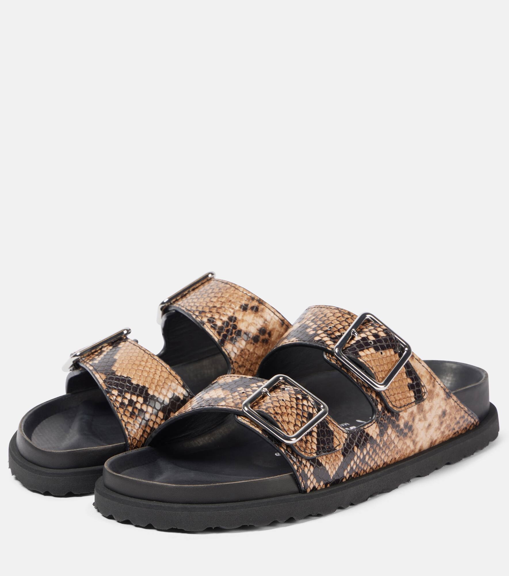 Arizona snake-effect leather sandals - 4