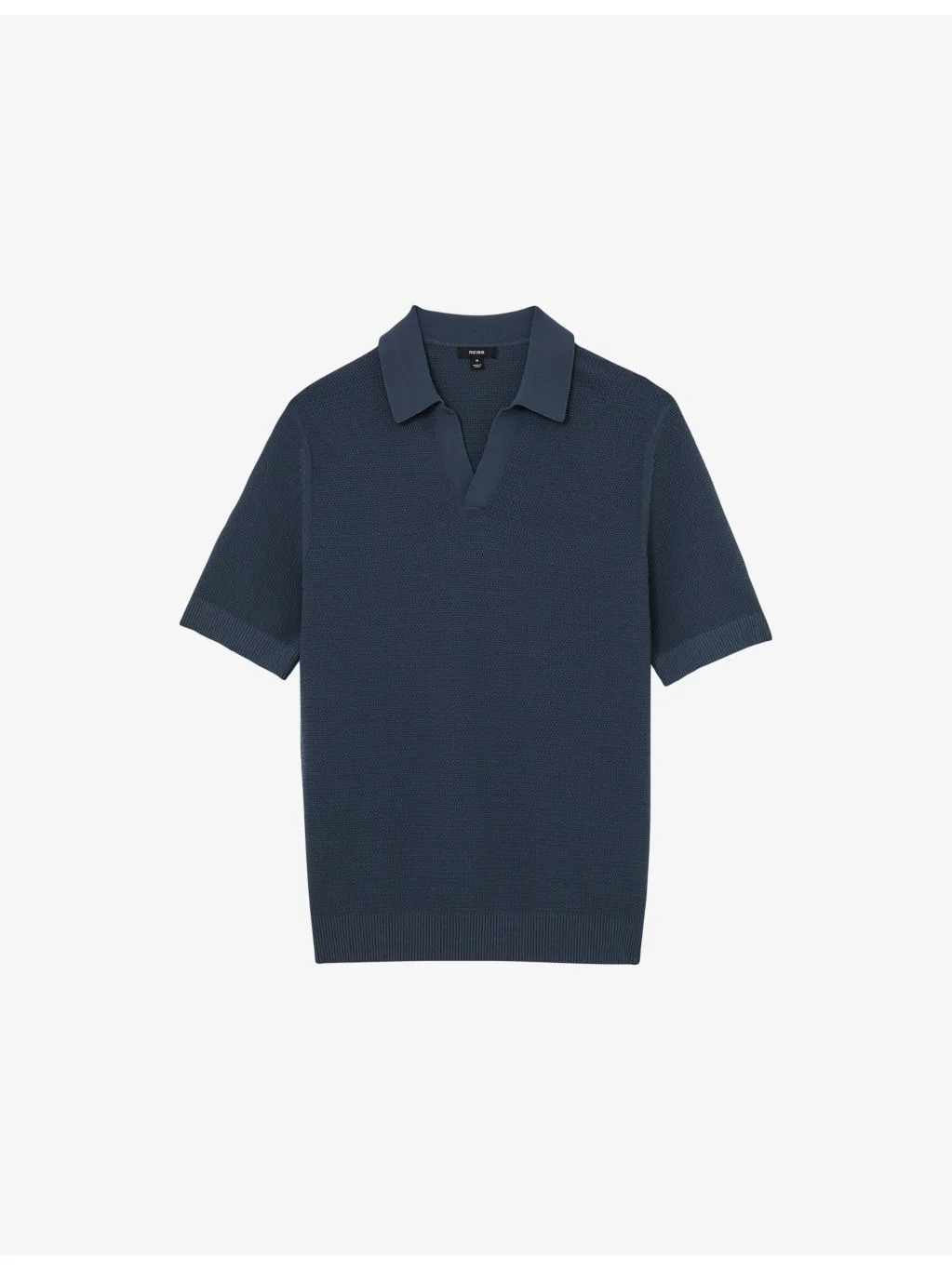 Leon Open-Collar Textured Cotton-Blend Polo - 1