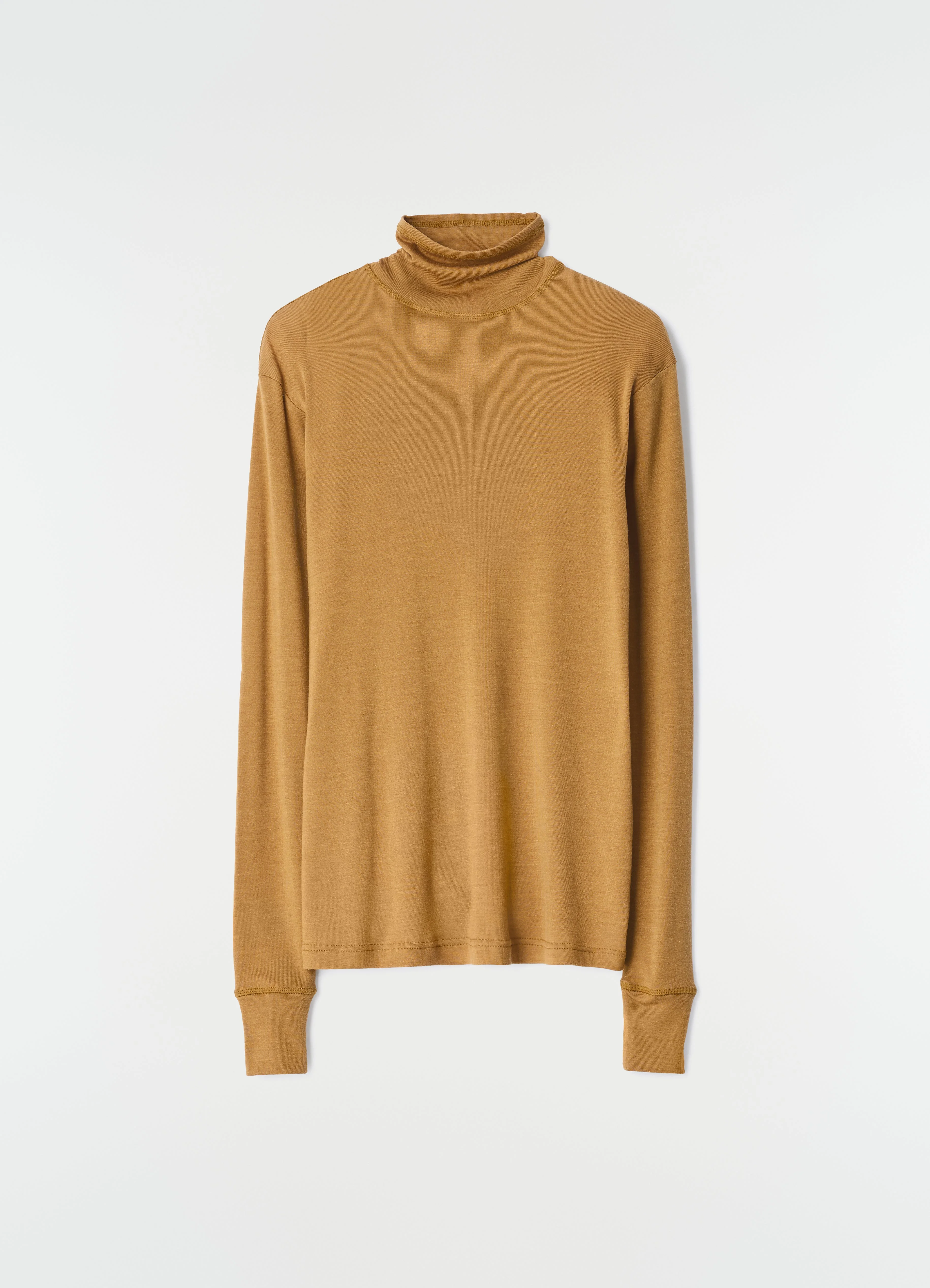 STAND-COLLAR TOP IN WOOL AND SILK JERSEY - 1