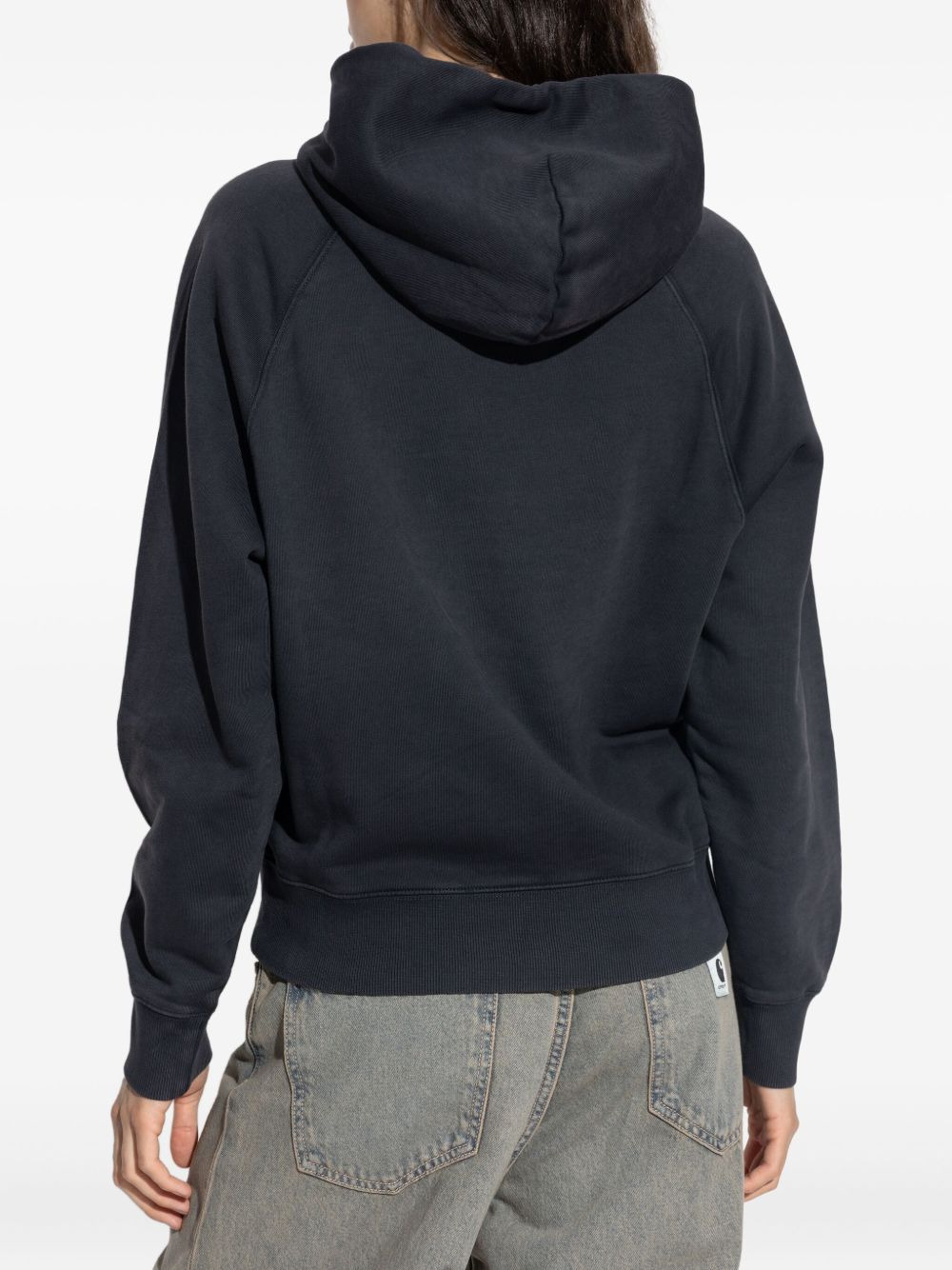 logo-patch cotton hoodie - 4