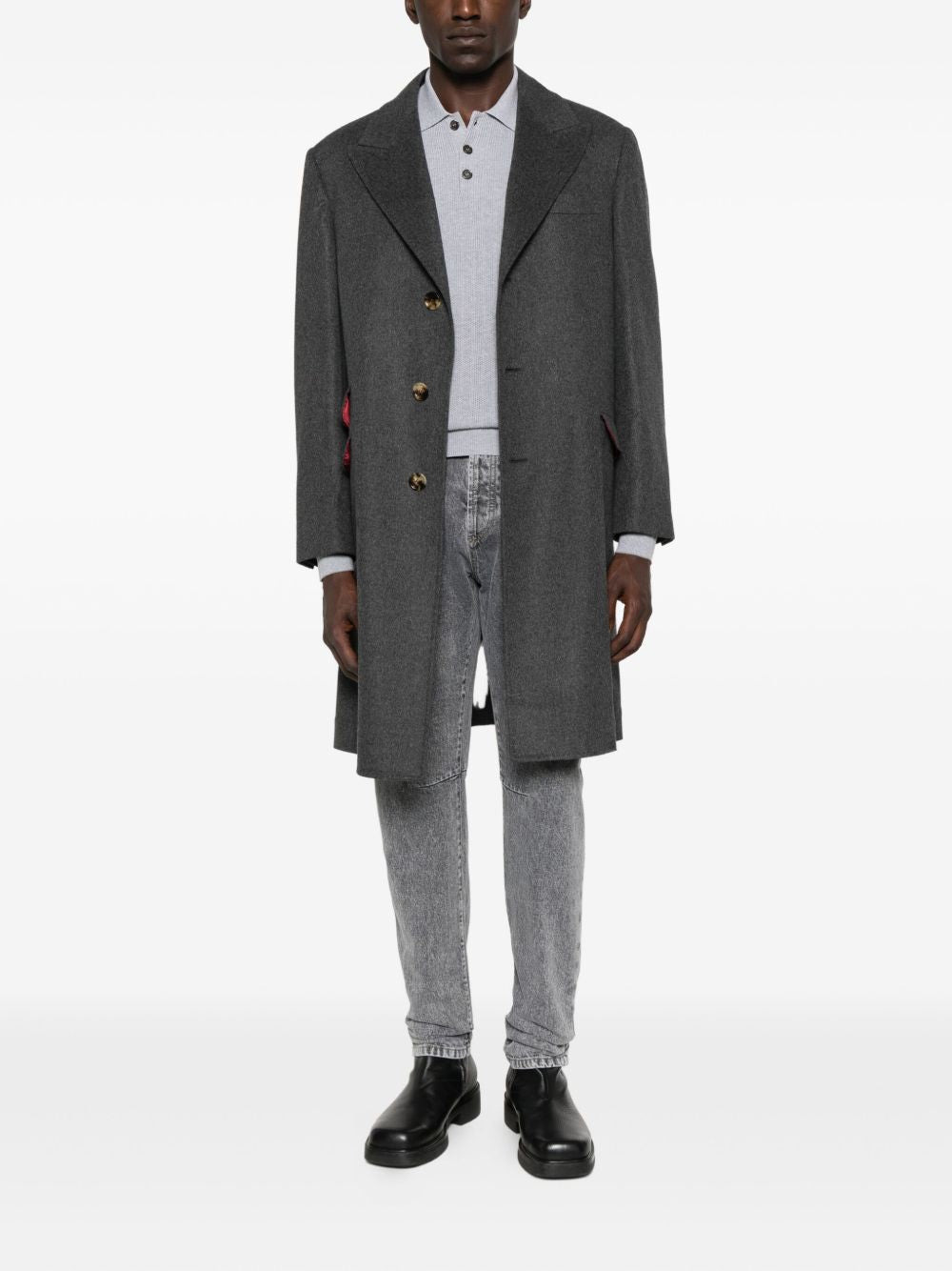 BUTTON-FASTENING FLAP-POCKET COAT - 4