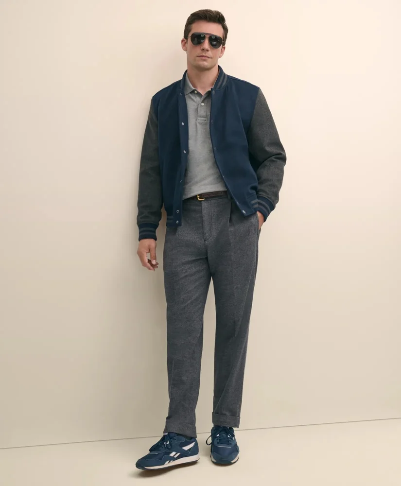 Cotton Pleated Side-Tab Checked Chino - 1