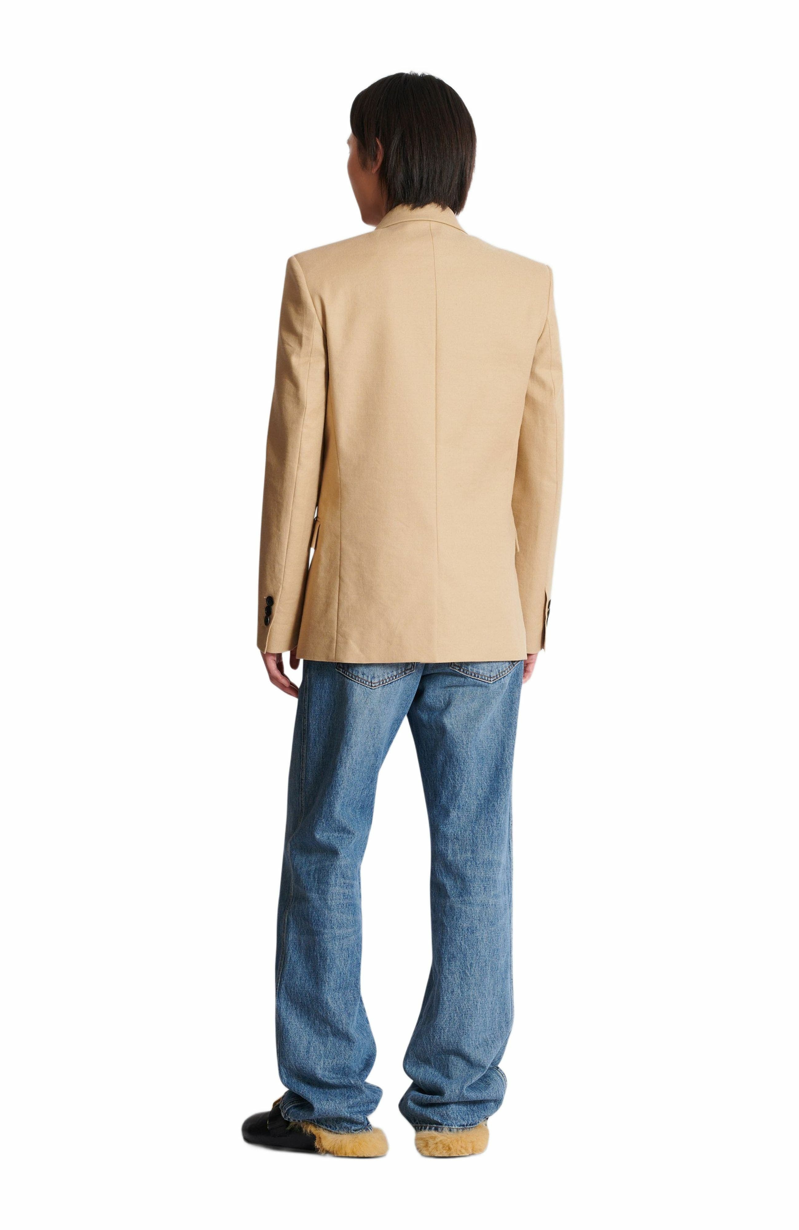 Balmain Canvas 2-button jacket in Beige at Nordstrom - 3
