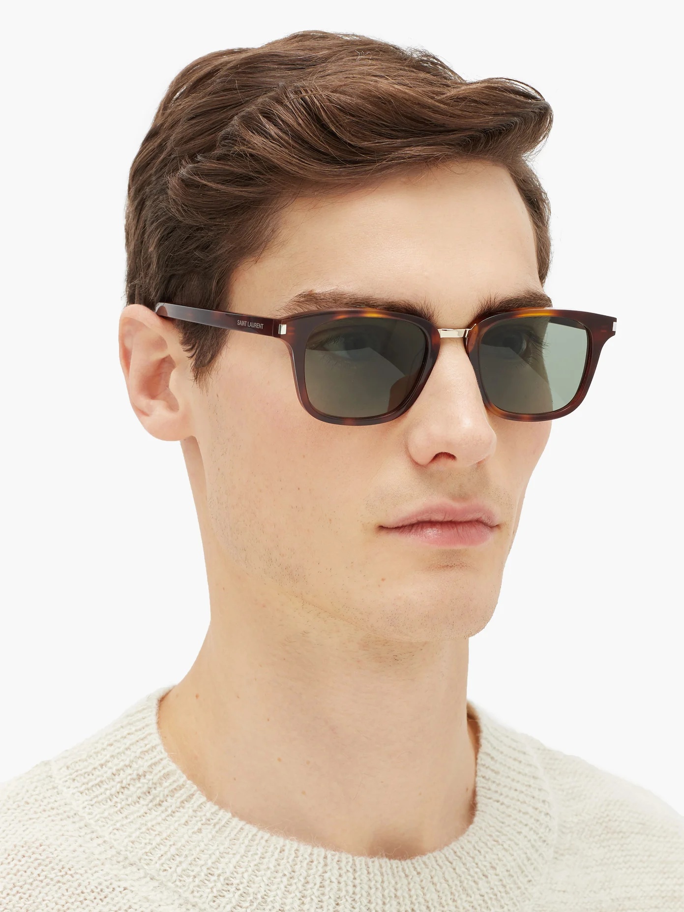 Metal-bridge square acetate sunglasses - 2