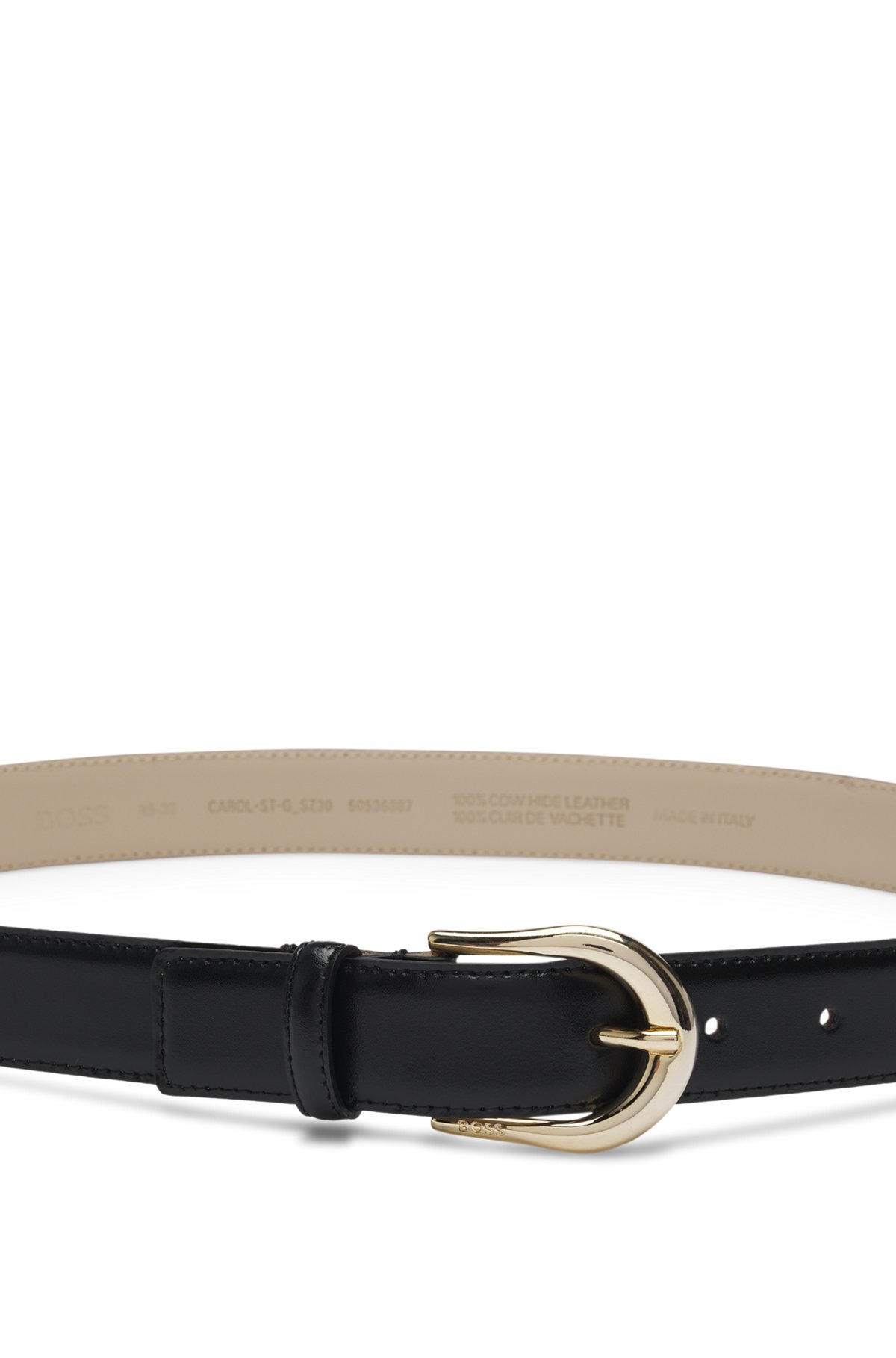 ITALIAN-LEATHER BELT WITH LOGO BUCKLE - 4