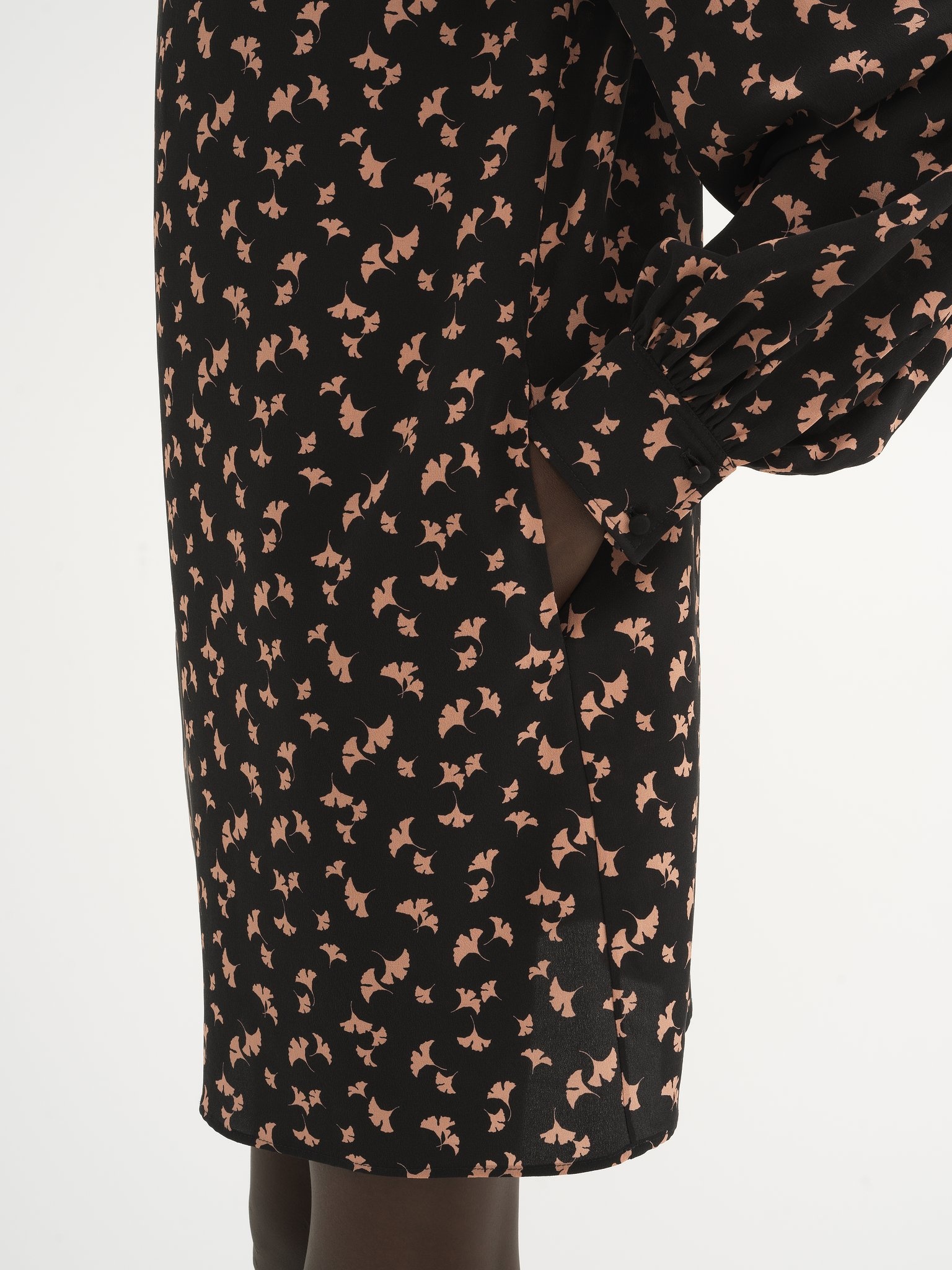 LONG-SLEEVE MINI DRESS IN PRINTED CRÊPE DE CHINE - 6