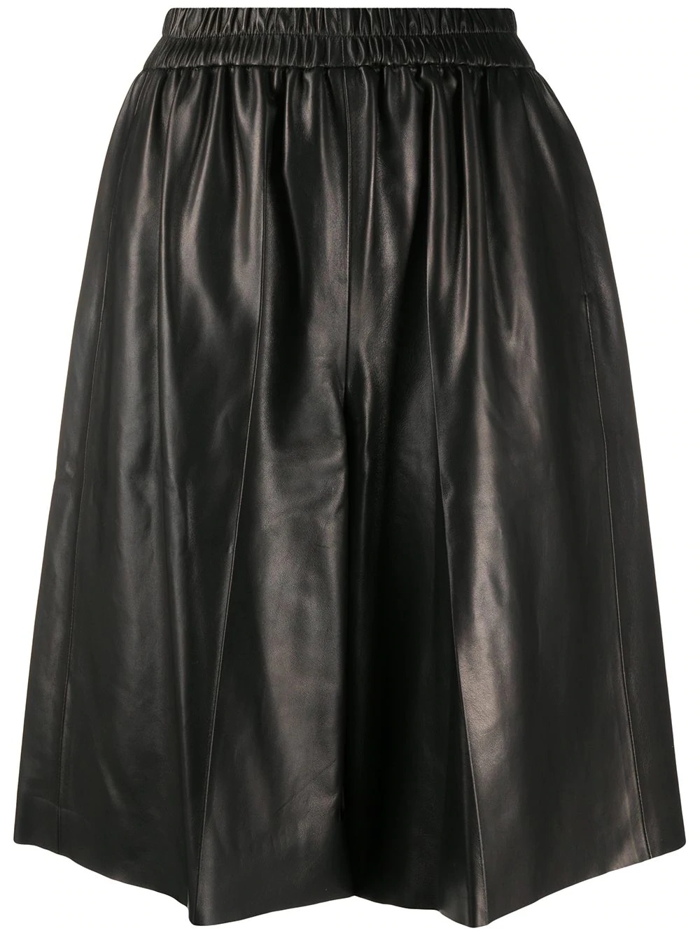 knee length leather shorts - 1