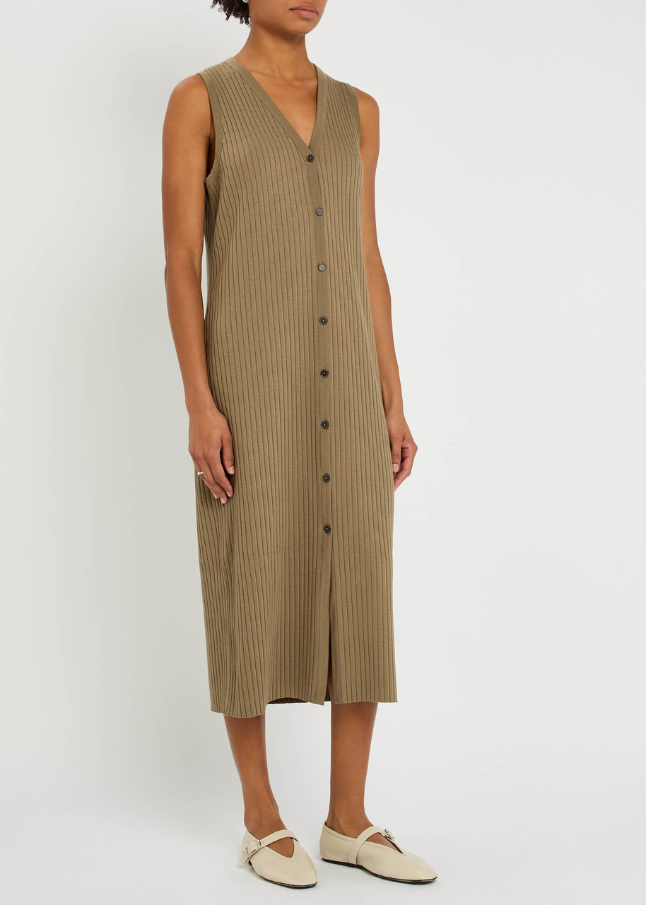 Vince Ribbed Stretch-knit Midi Dress - 2
