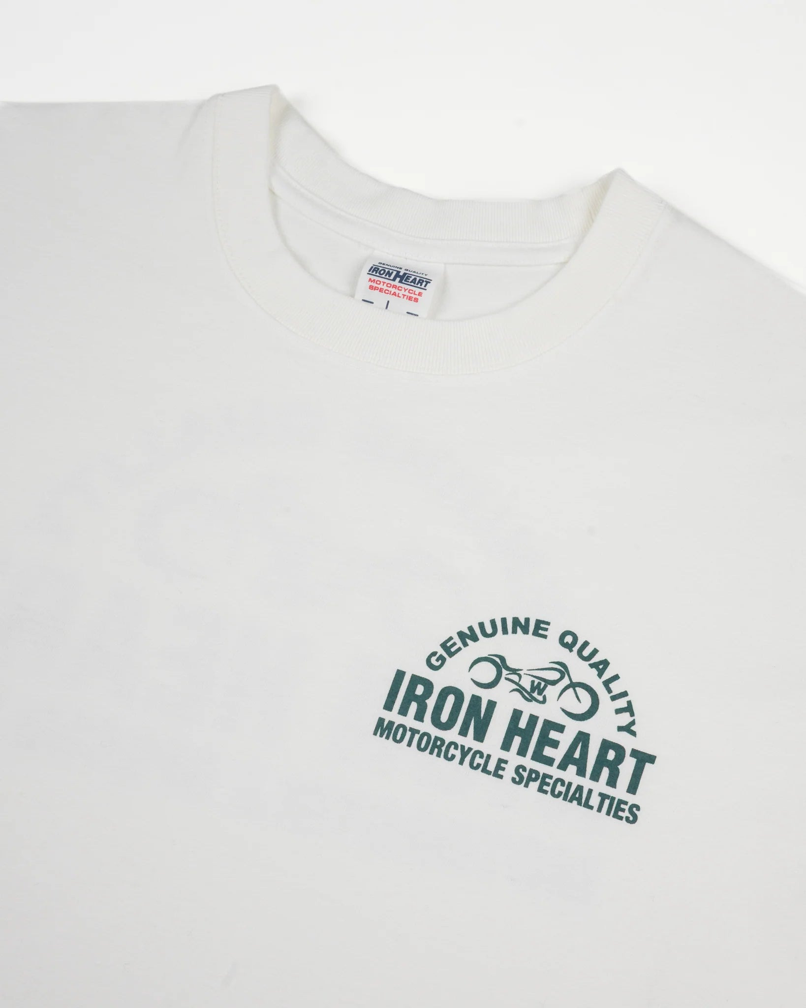 IHT-2504-WHT 7.5oz Printed Loopwheel Crew Neck T-Shirt - White - 2