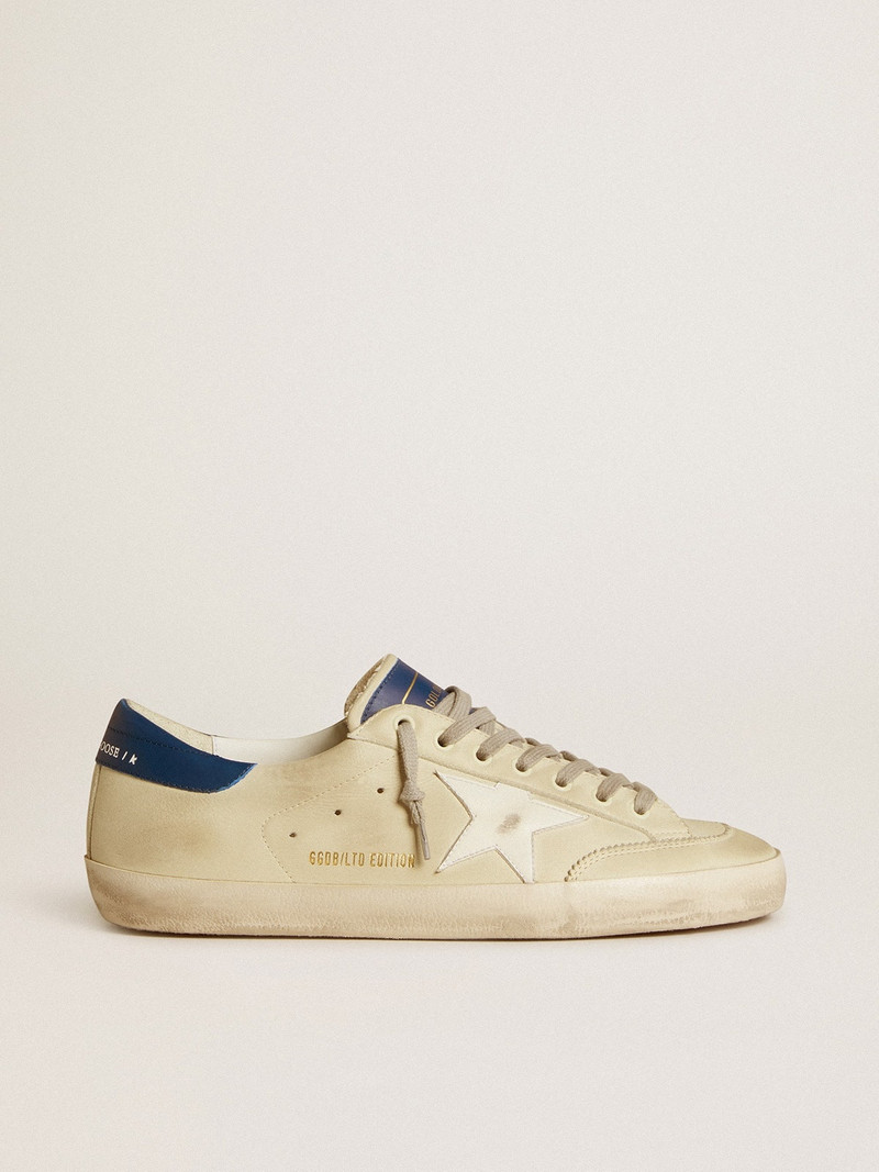 Super-Star LTD in nubuck 와 화이트 가죽 스타 과 blue heel 탭 - 1