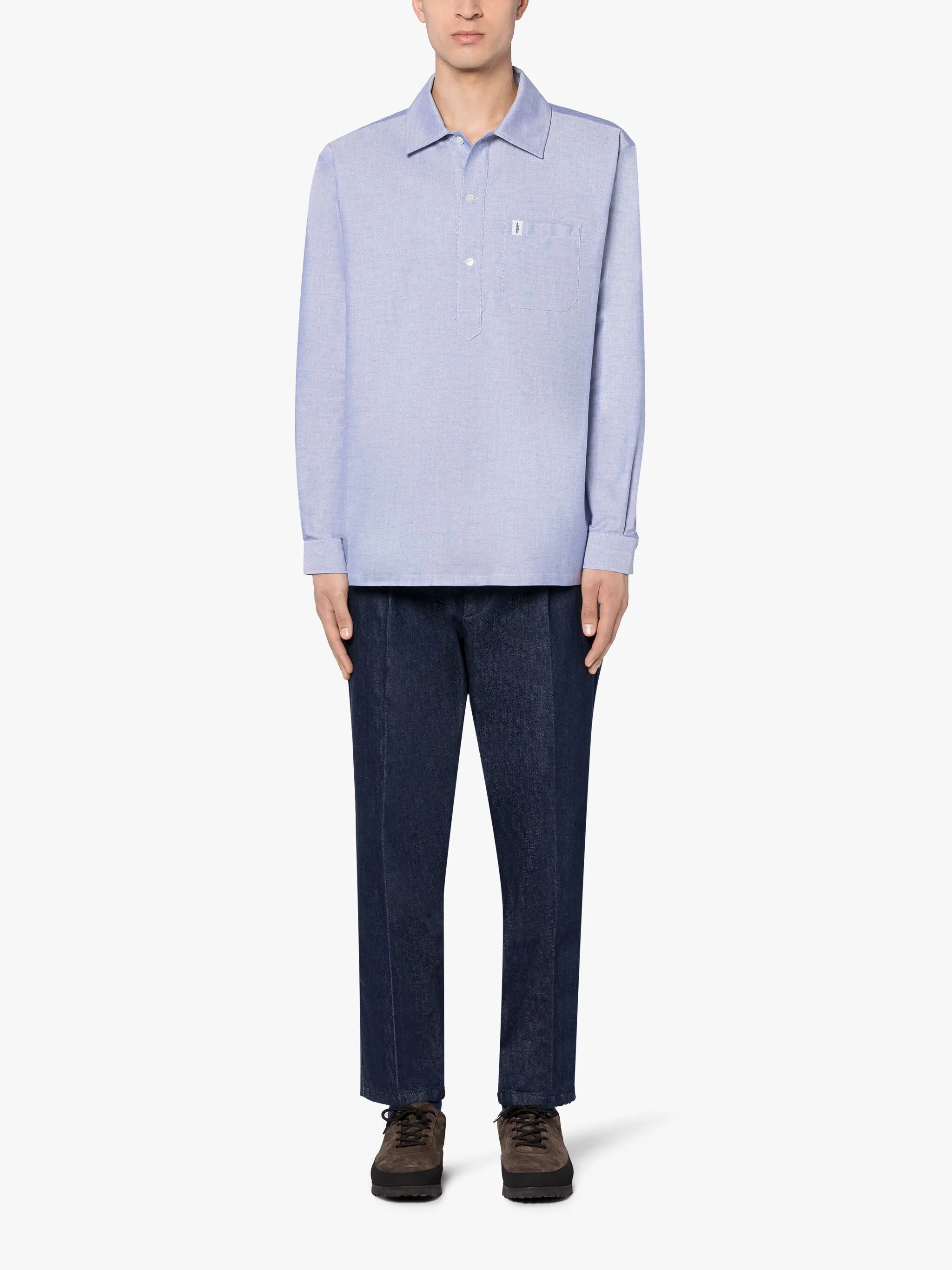 MILITARY BLUE COTTON SHIRT - 2