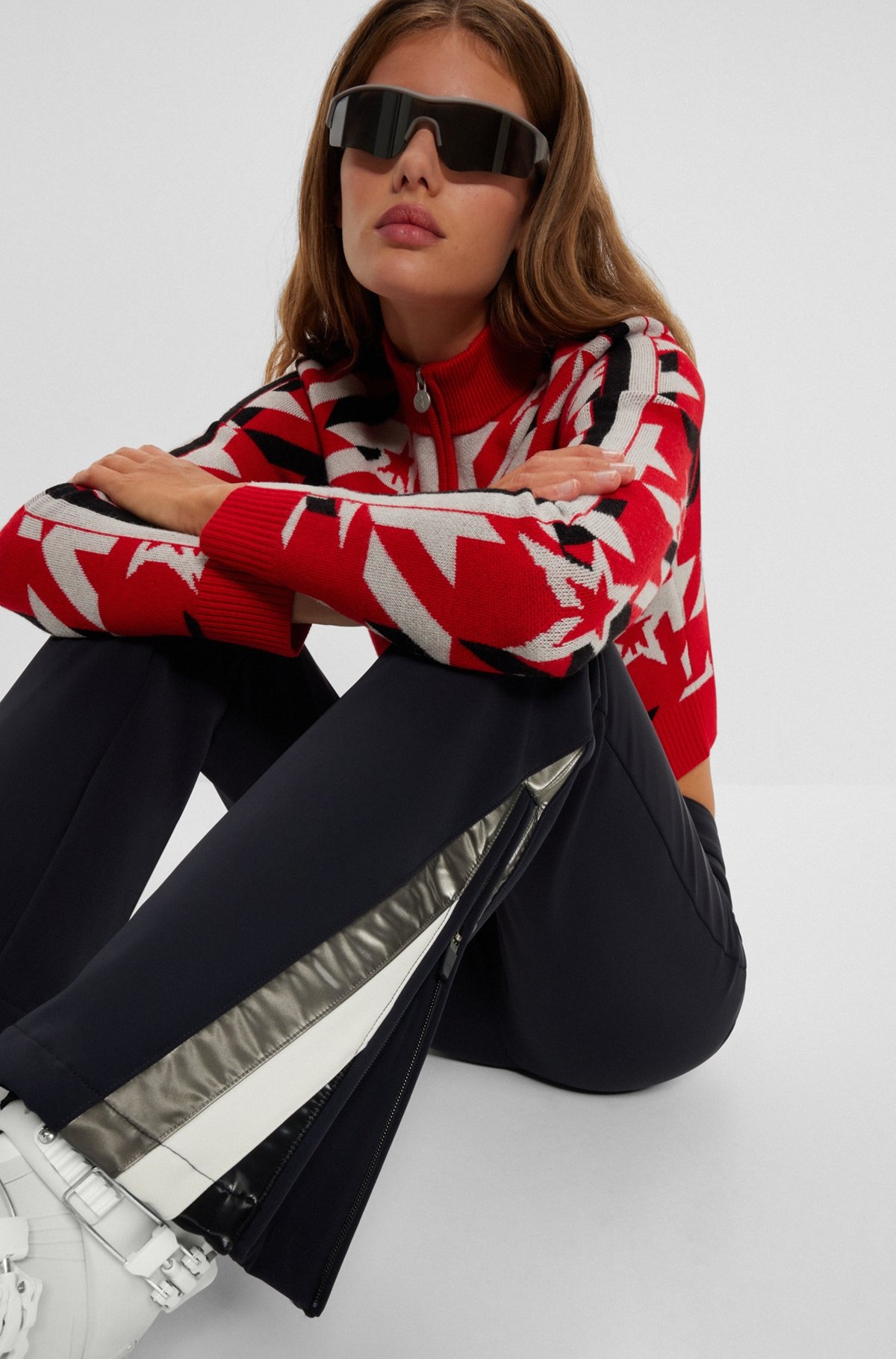 BOSS X PERFECT MOMENT SKI TROUSERS WITH STRIPES AND BRANDING - 5